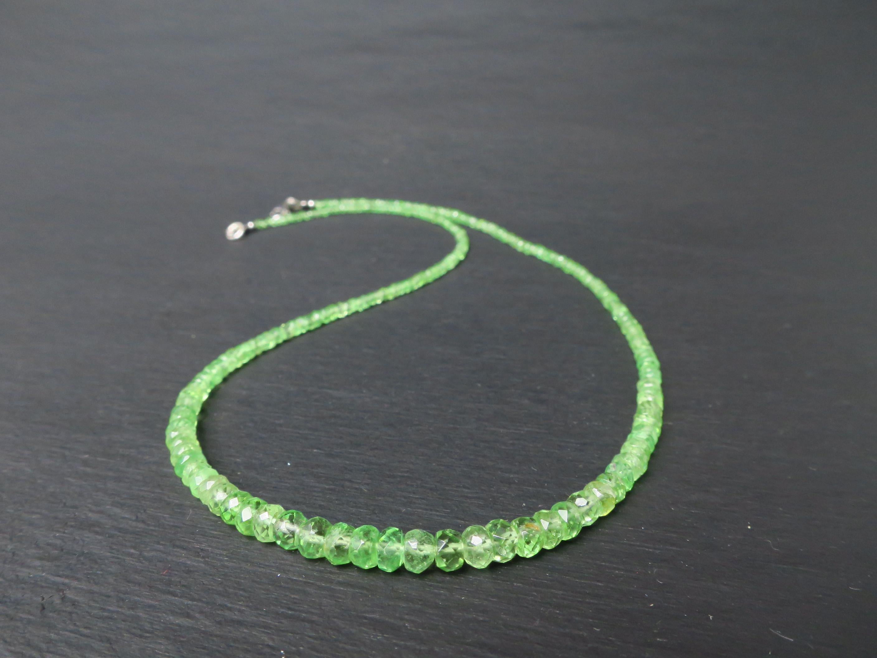 Tsavorit Kette grüner Granat 41cm Sterling Silber