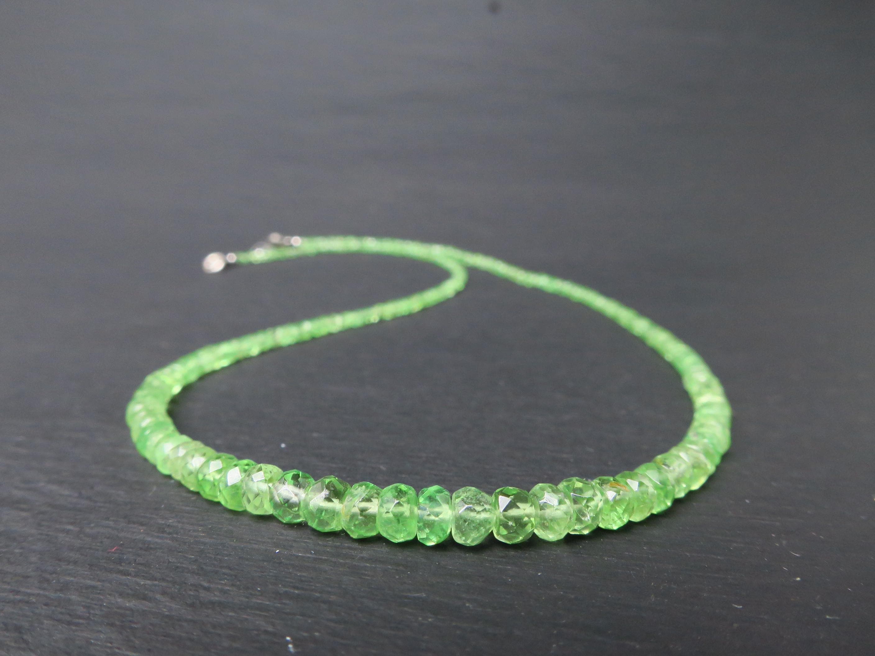 Tsavorit Kette grüner Granat 41cm Sterling Silber