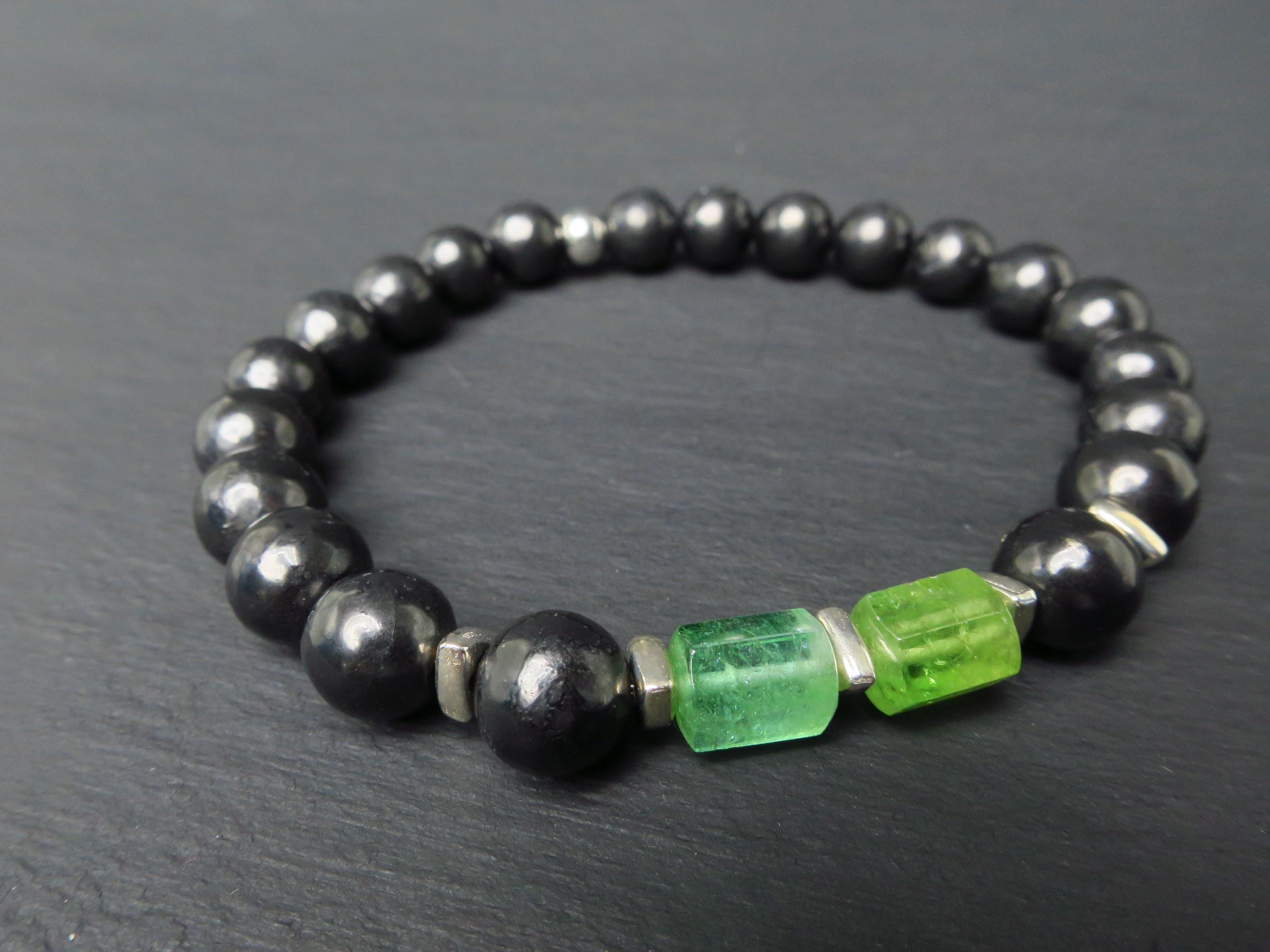 Turmalin Armband mit Schungit für Männer und Frauen