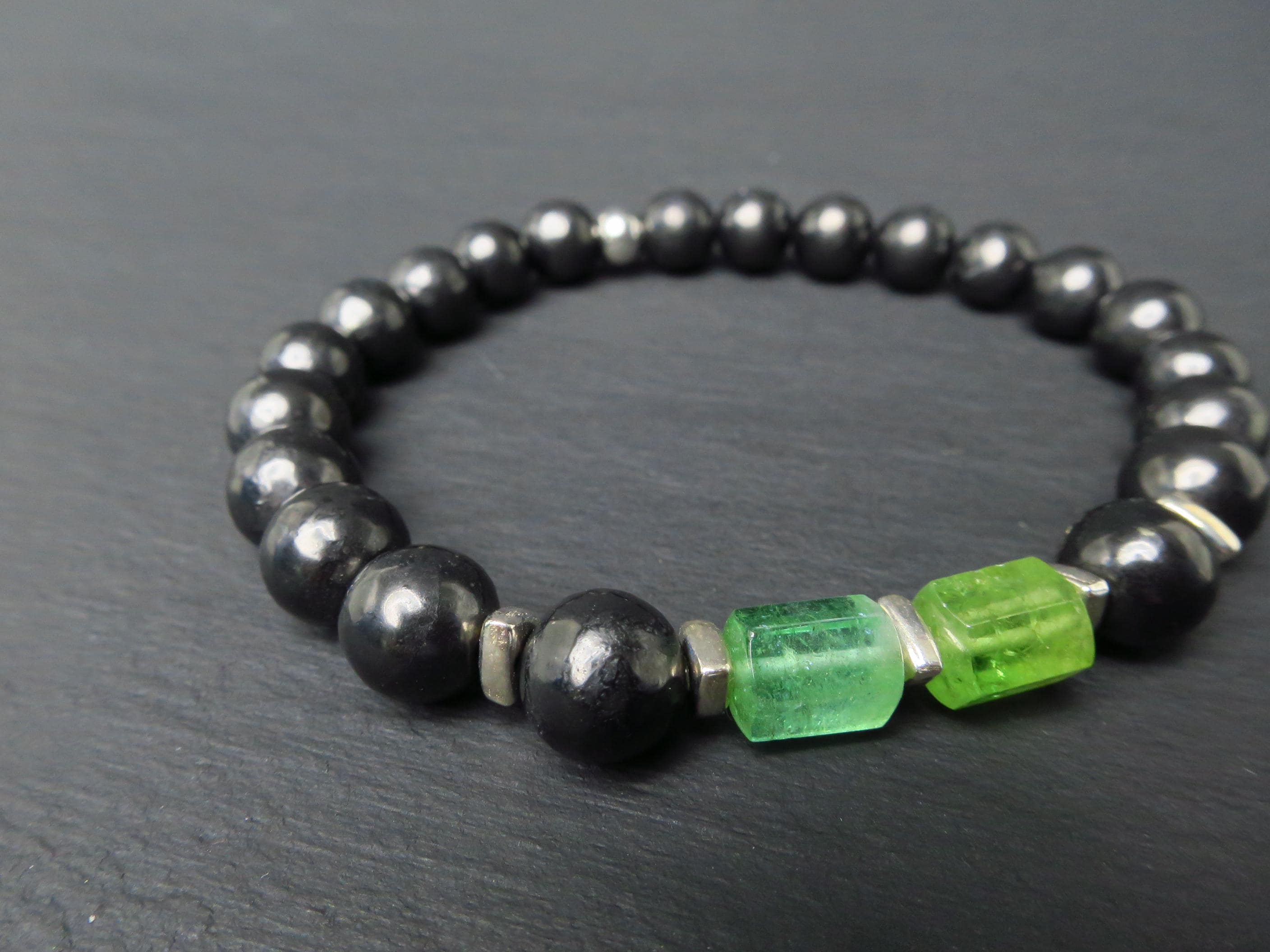 Turmalin Armband mit Schungit für Männer und Frauen