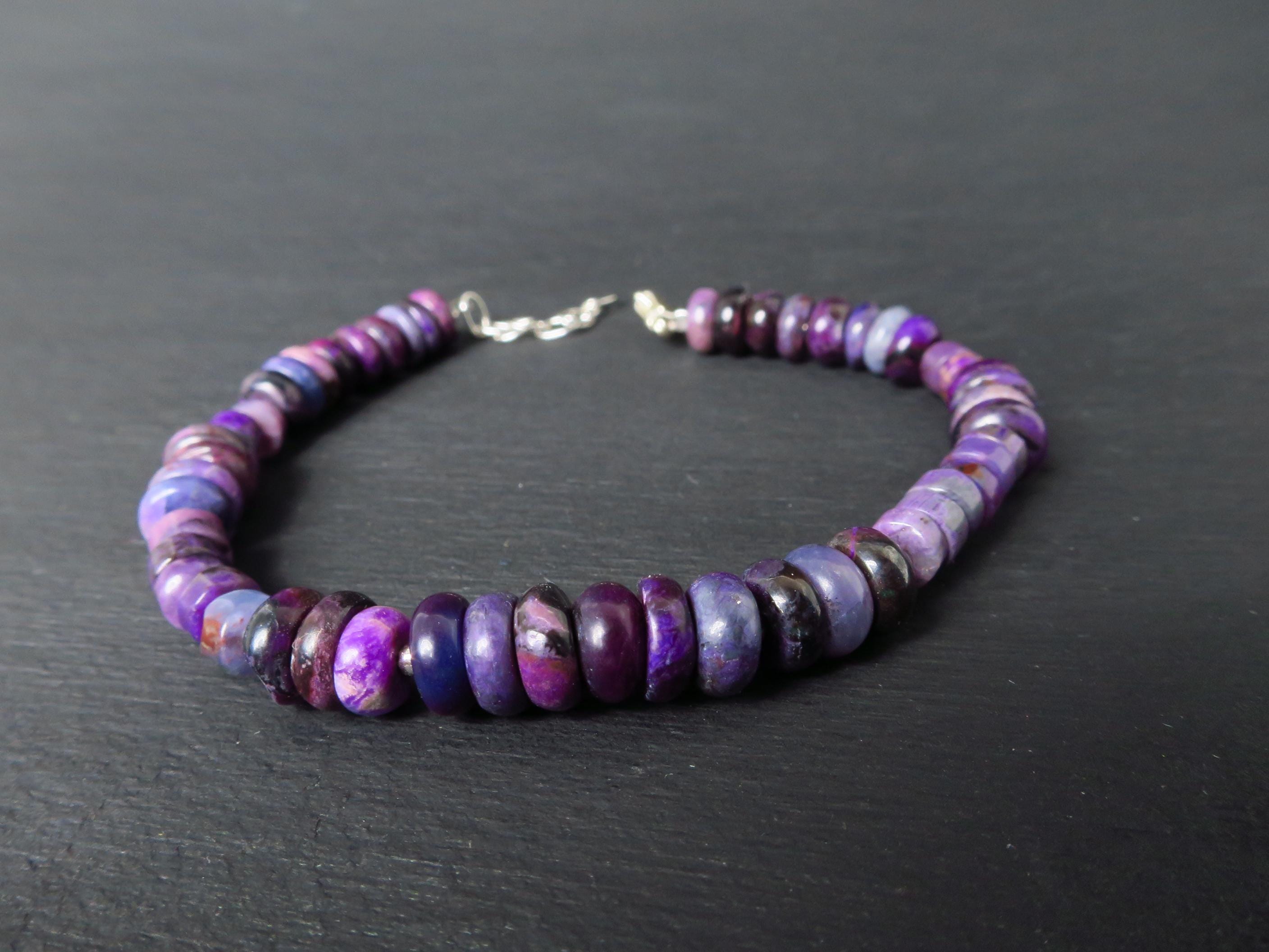 Sugilit Armband echtes lila Edelsteinarmband 19-22 cm