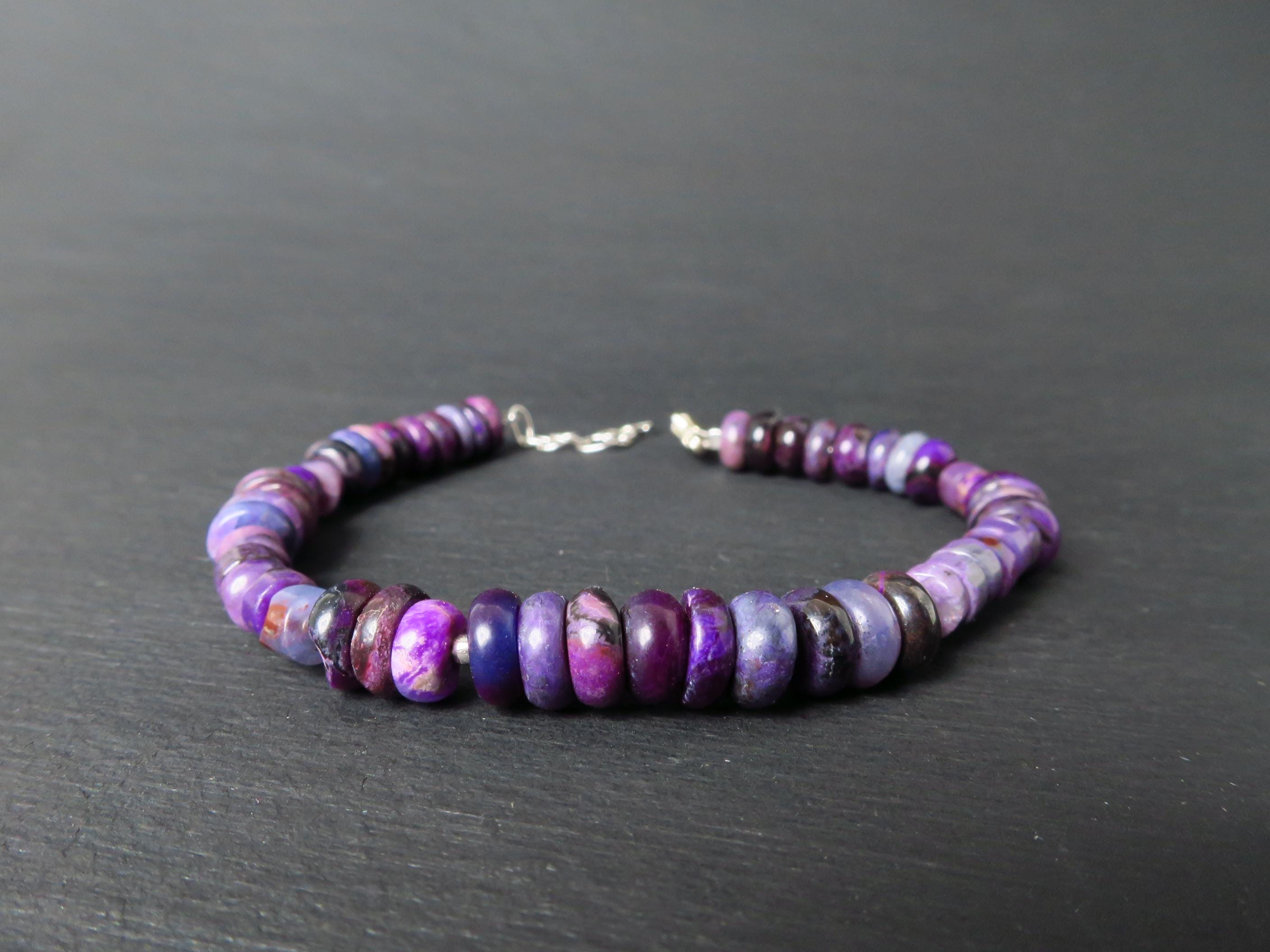 Sugilit Armband echtes lila Edelsteinarmband 19-22 cm