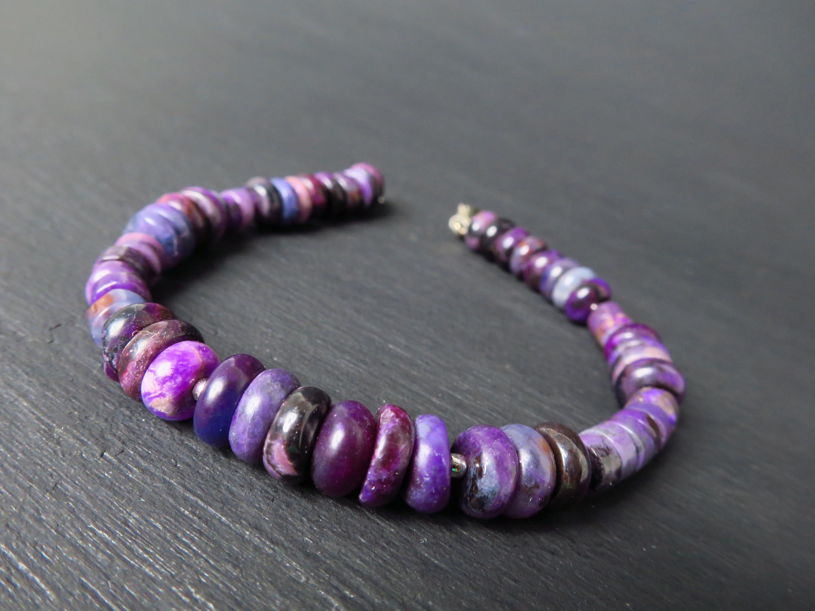 Sugilit Armband echtes lila Edelsteinarmband 19-22 cm