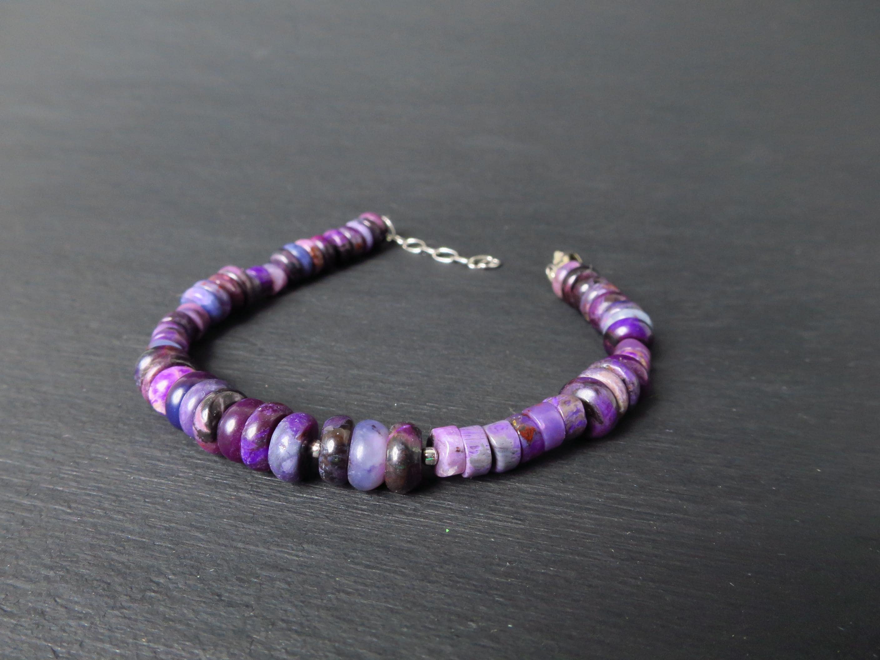 Sugilit Armband echtes lila Edelsteinarmband 19-22 cm