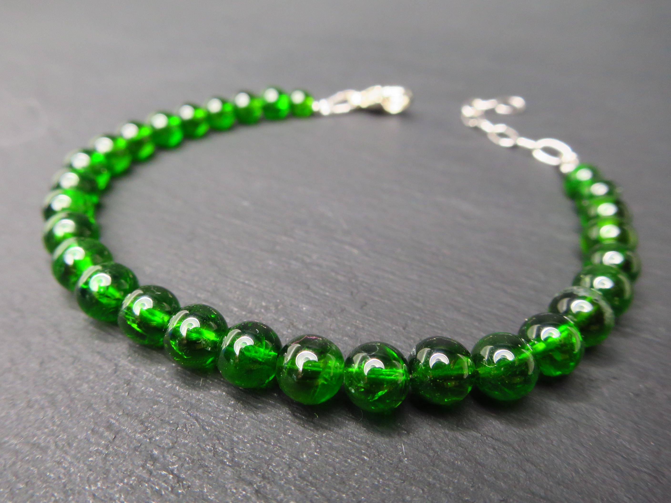 Chromdiopsid Armband grünes Edelsteinarmband 5.5 mm