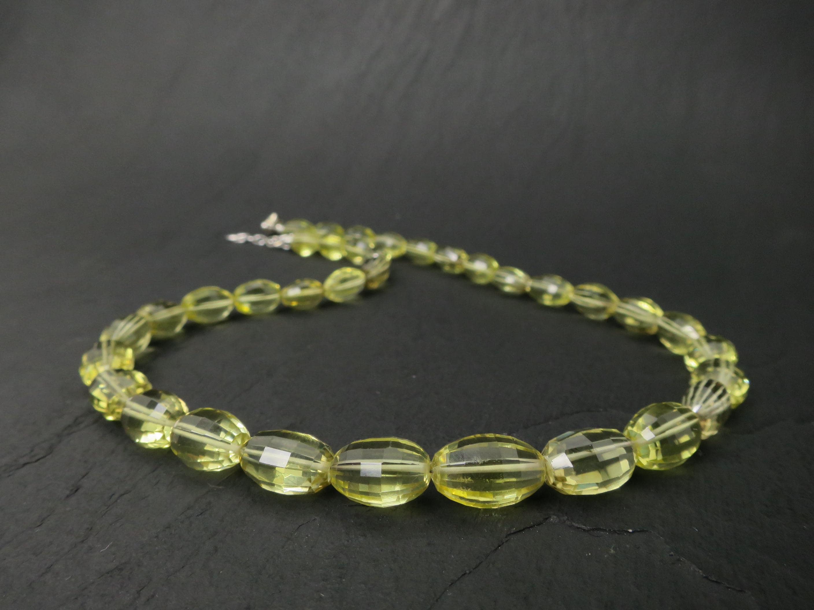Citrin Kette 45cm plus 6cm Sterling Silber facettiert