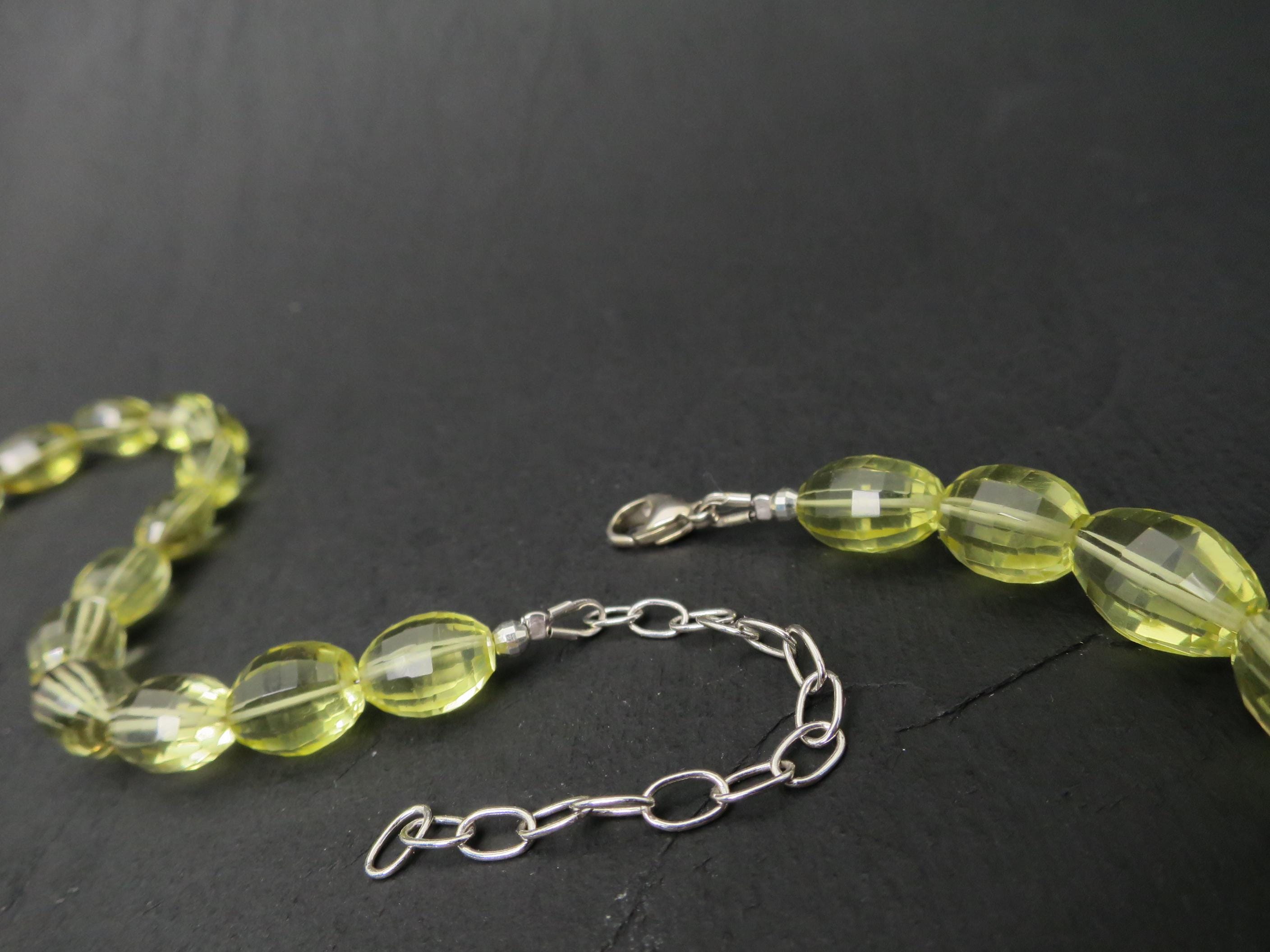 Citrin Kette 45cm plus 6cm Sterling Silber facettiert