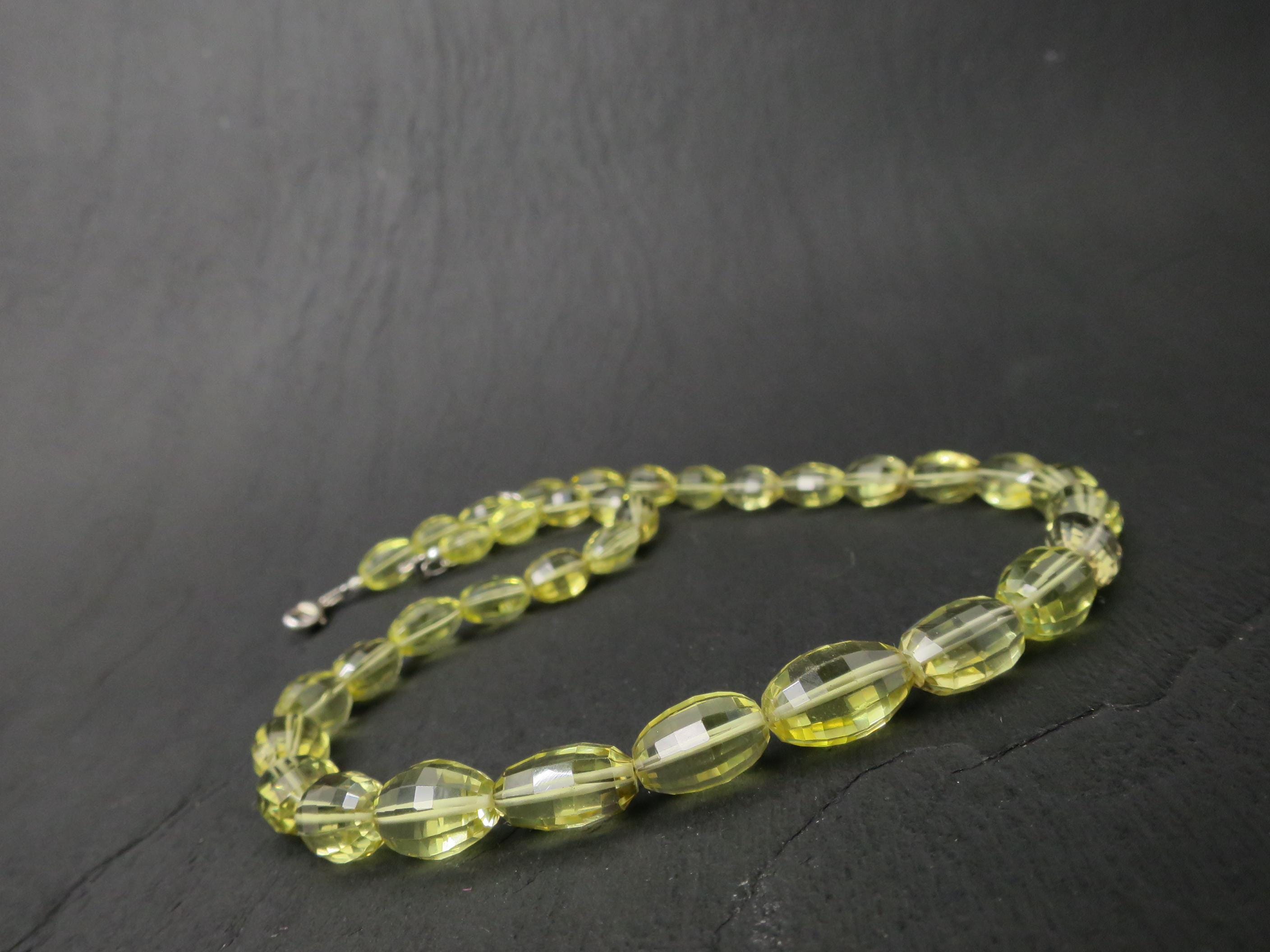 Citrin Kette 45cm plus 6cm Sterling Silber facettiert