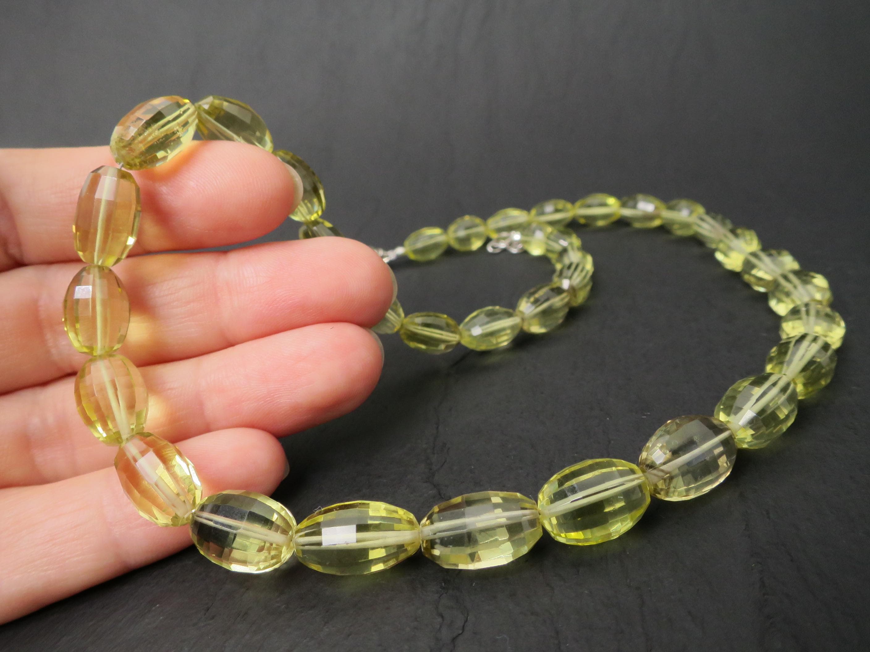 Citrin Kette 45cm plus 6cm Sterling Silber facettiert