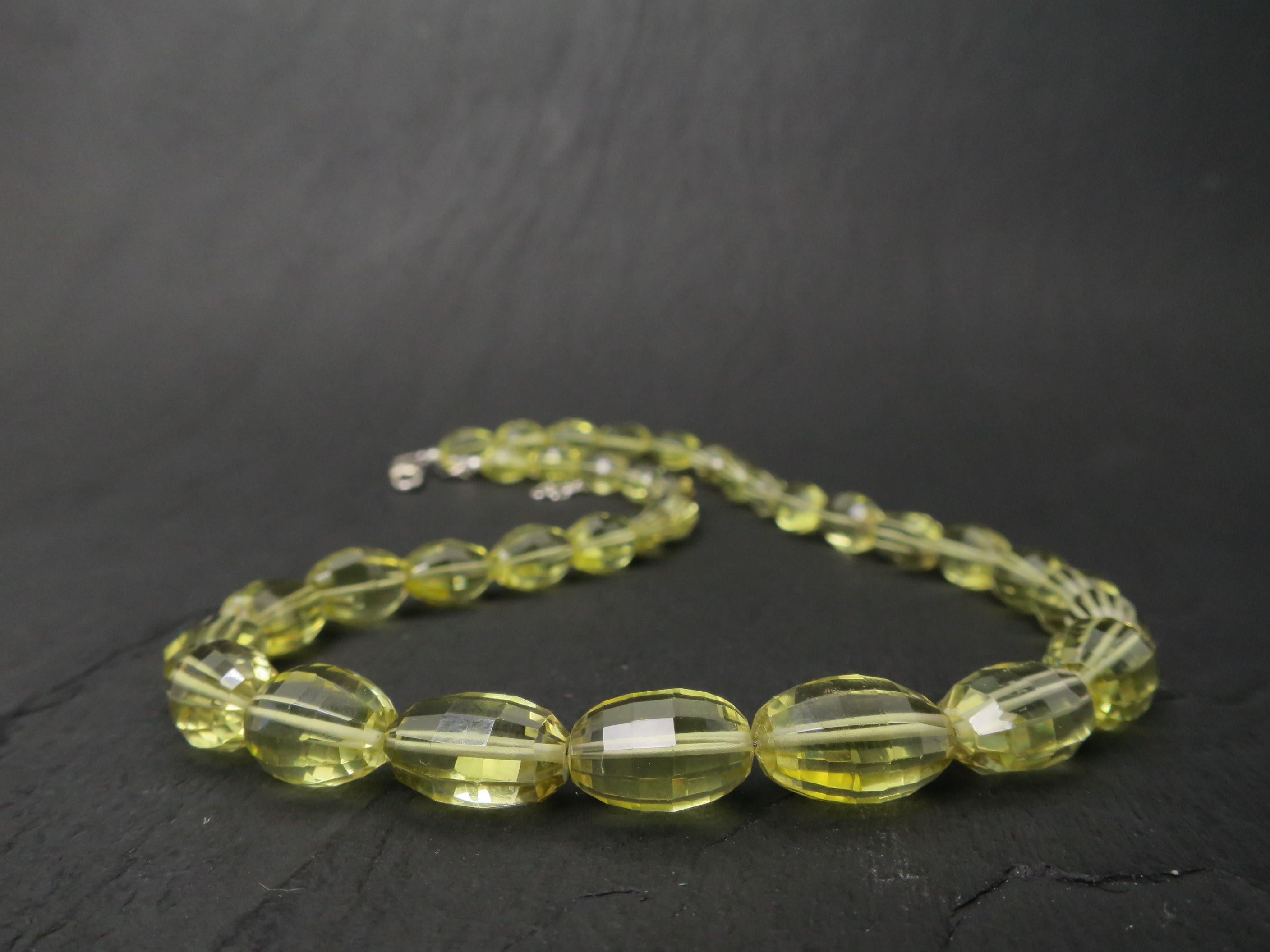 Citrin Kette 45cm plus 6cm Sterling Silber facettiert