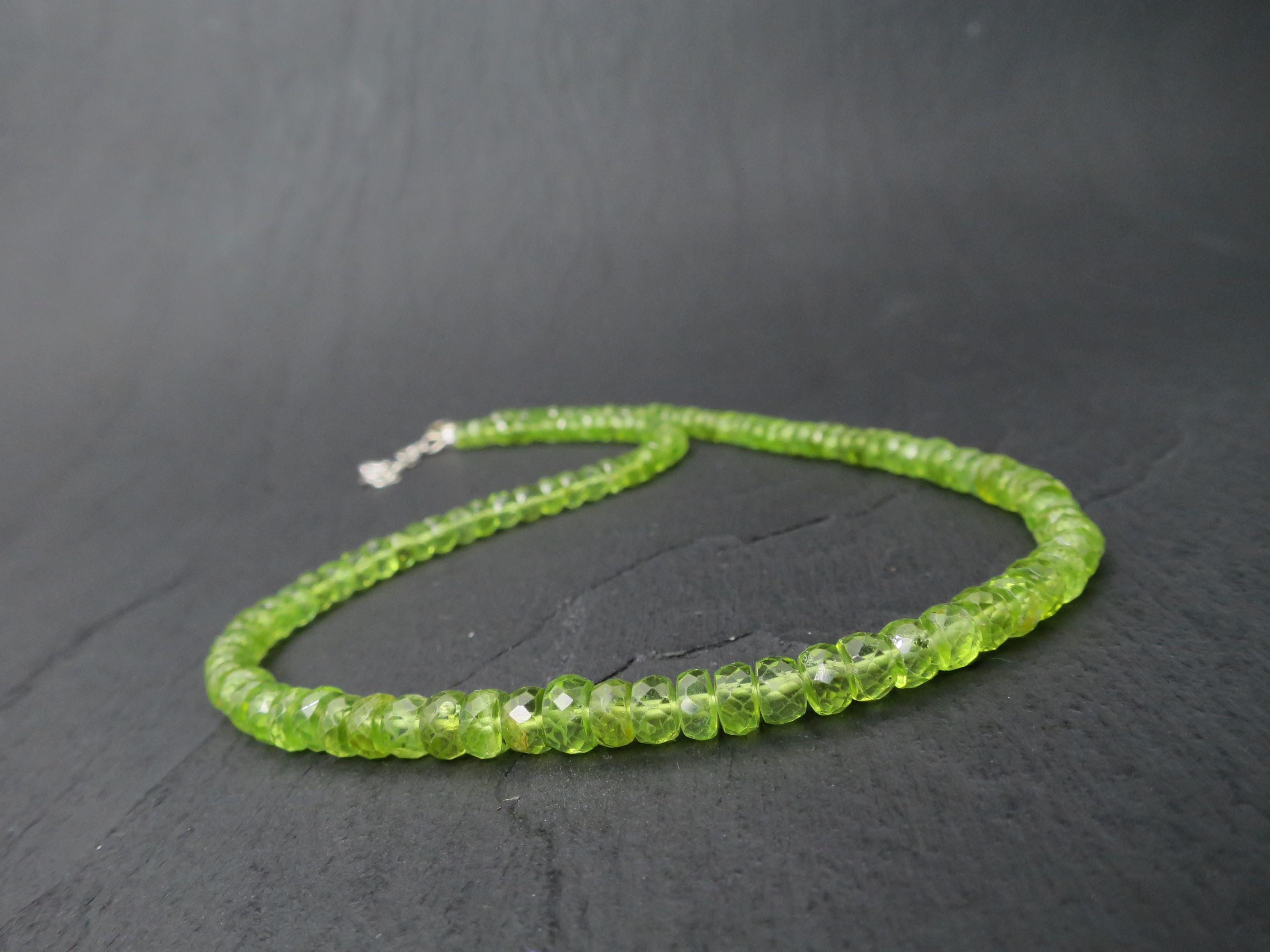 Peridot Kette grün 40,5cm plus 6cm Sterling Silber