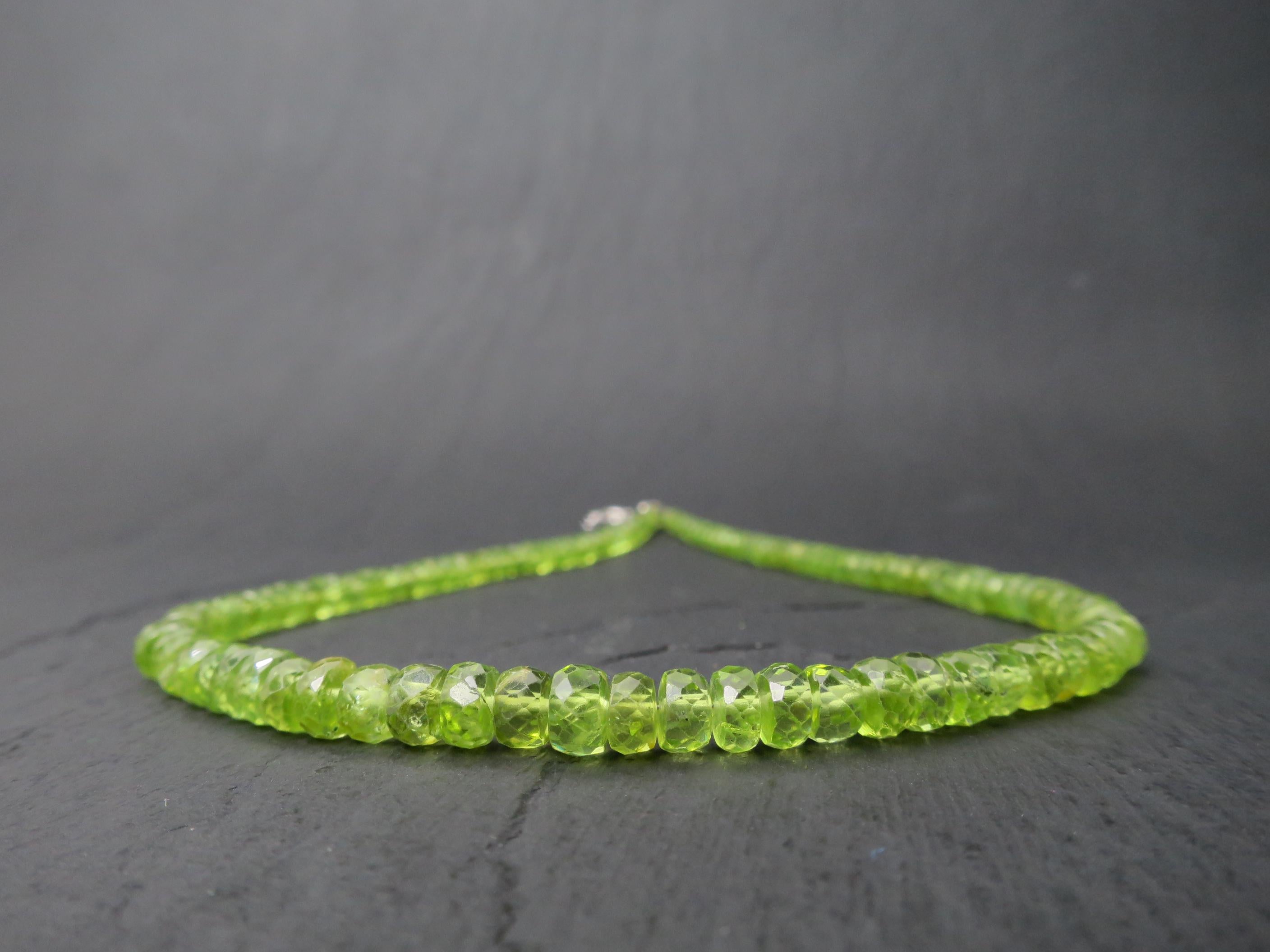 Peridot Kette grün 40,5cm plus 6cm Sterling Silber