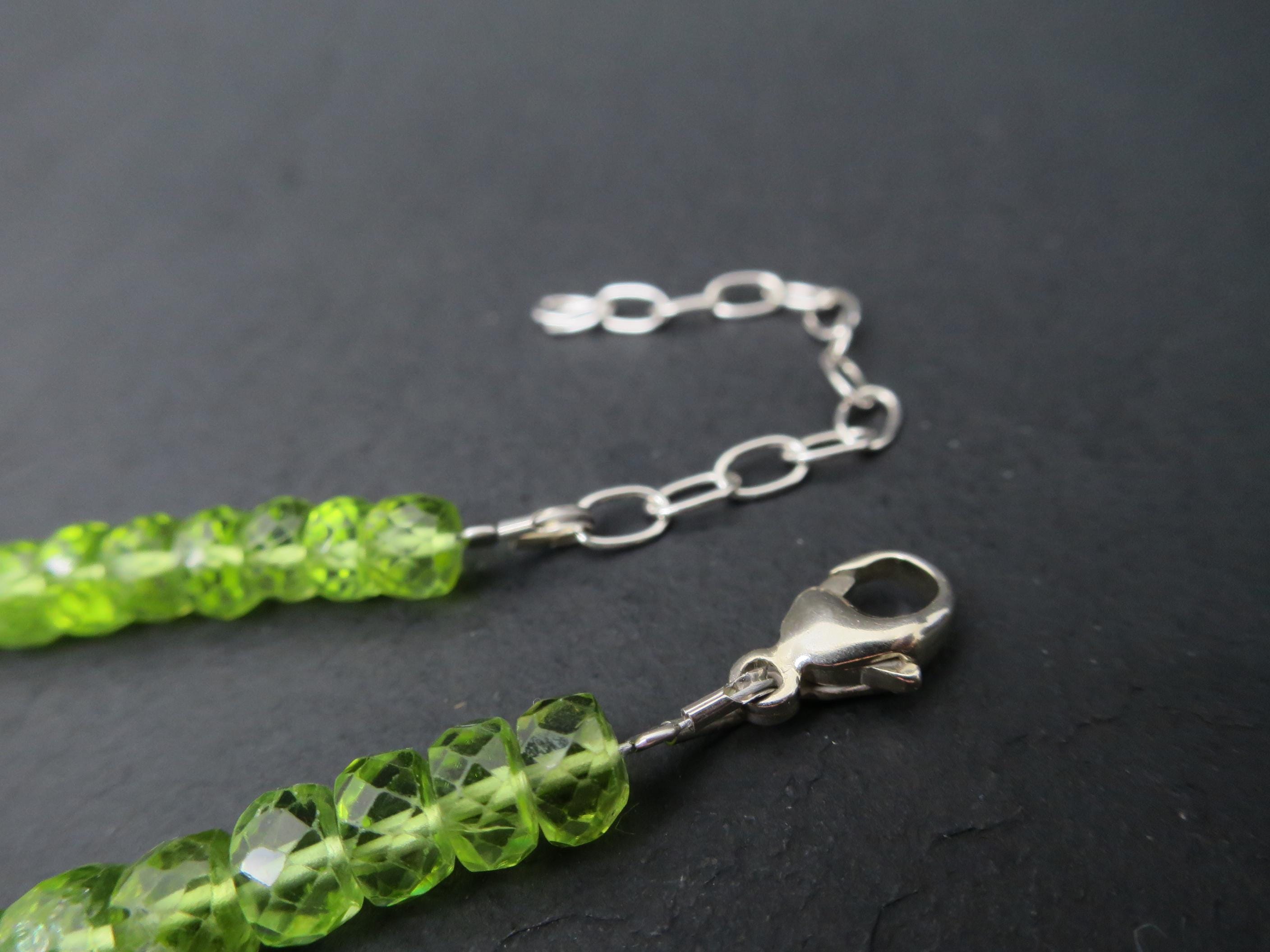 Peridot Kette grün 40,5cm plus 6cm Sterling Silber