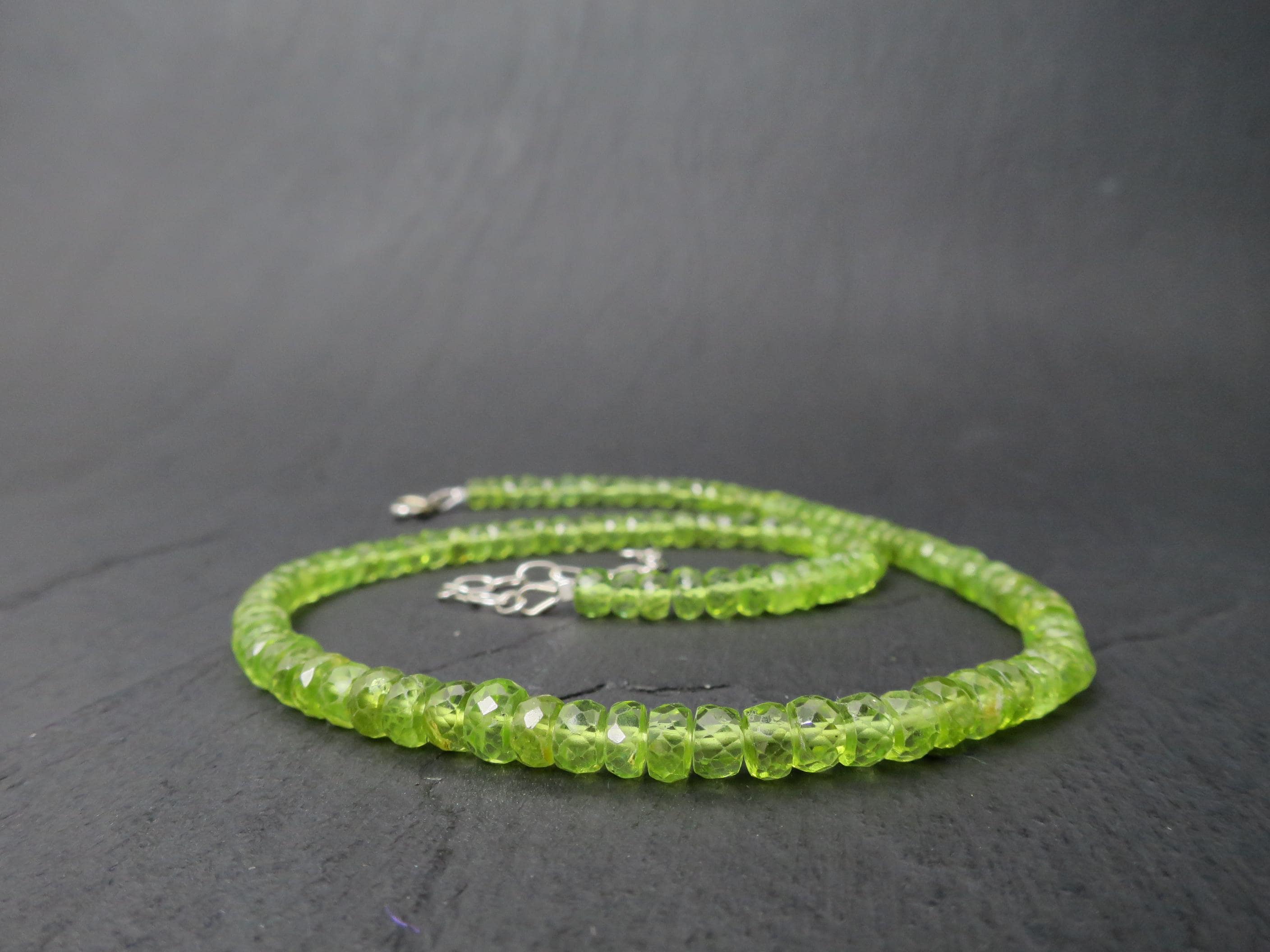 Peridot Kette grün 40,5cm plus 6cm Sterling Silber