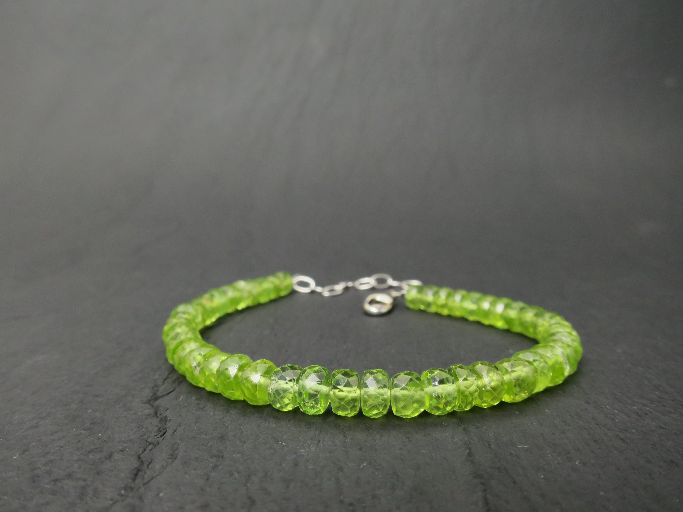 Peridot Armband grünes Edelsteinarmband 18,5 - 22cm