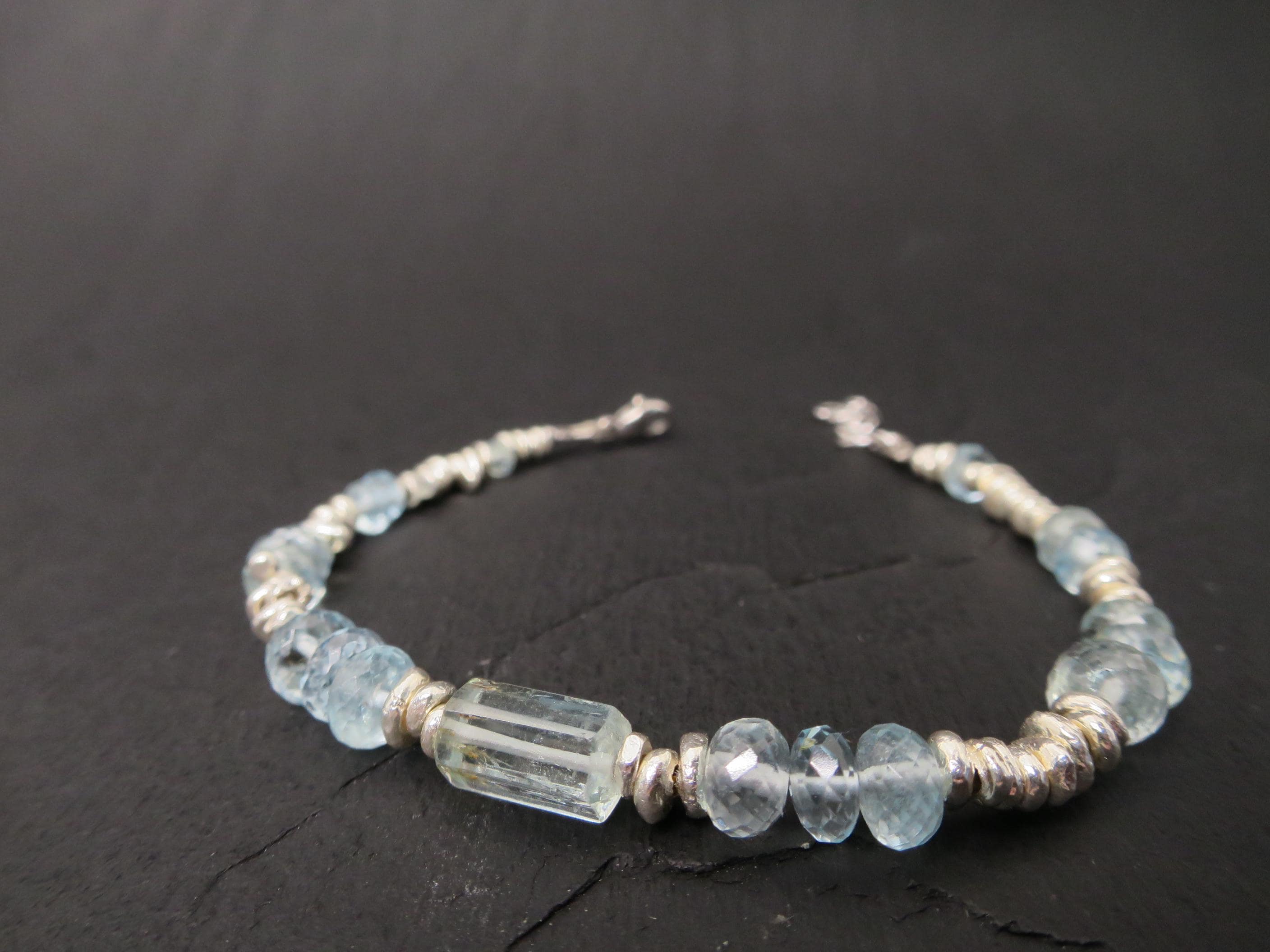 Aquamarin Armband Silber Edelstein Armband