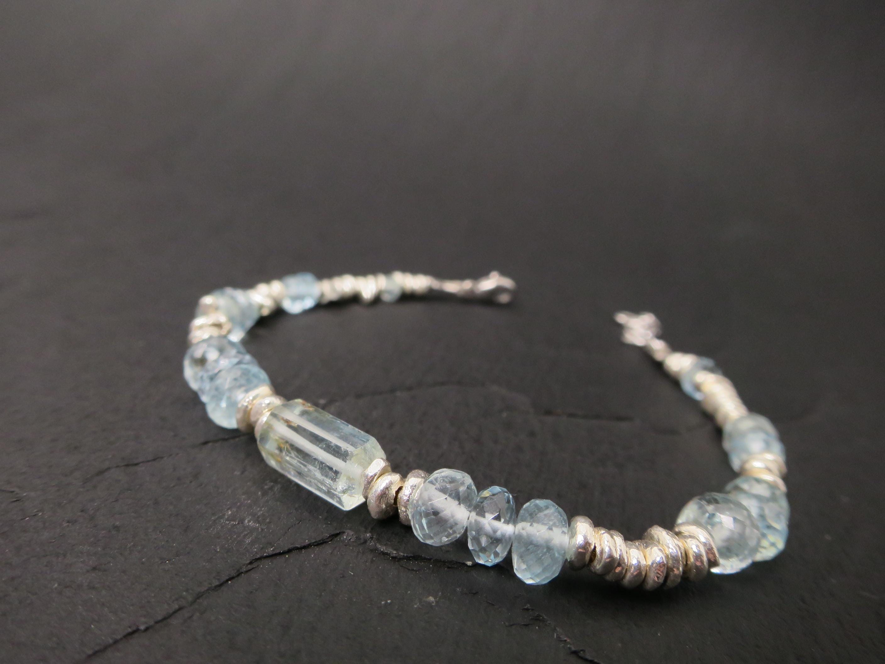 Aquamarin Armband Silber Edelstein Armband
