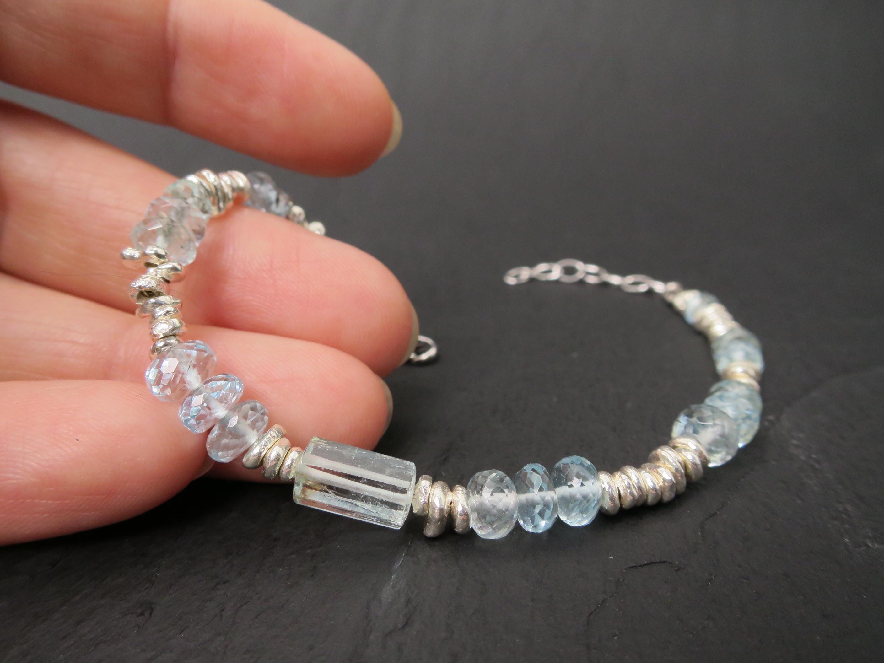 Aquamarin Armband Silber Edelstein Armband