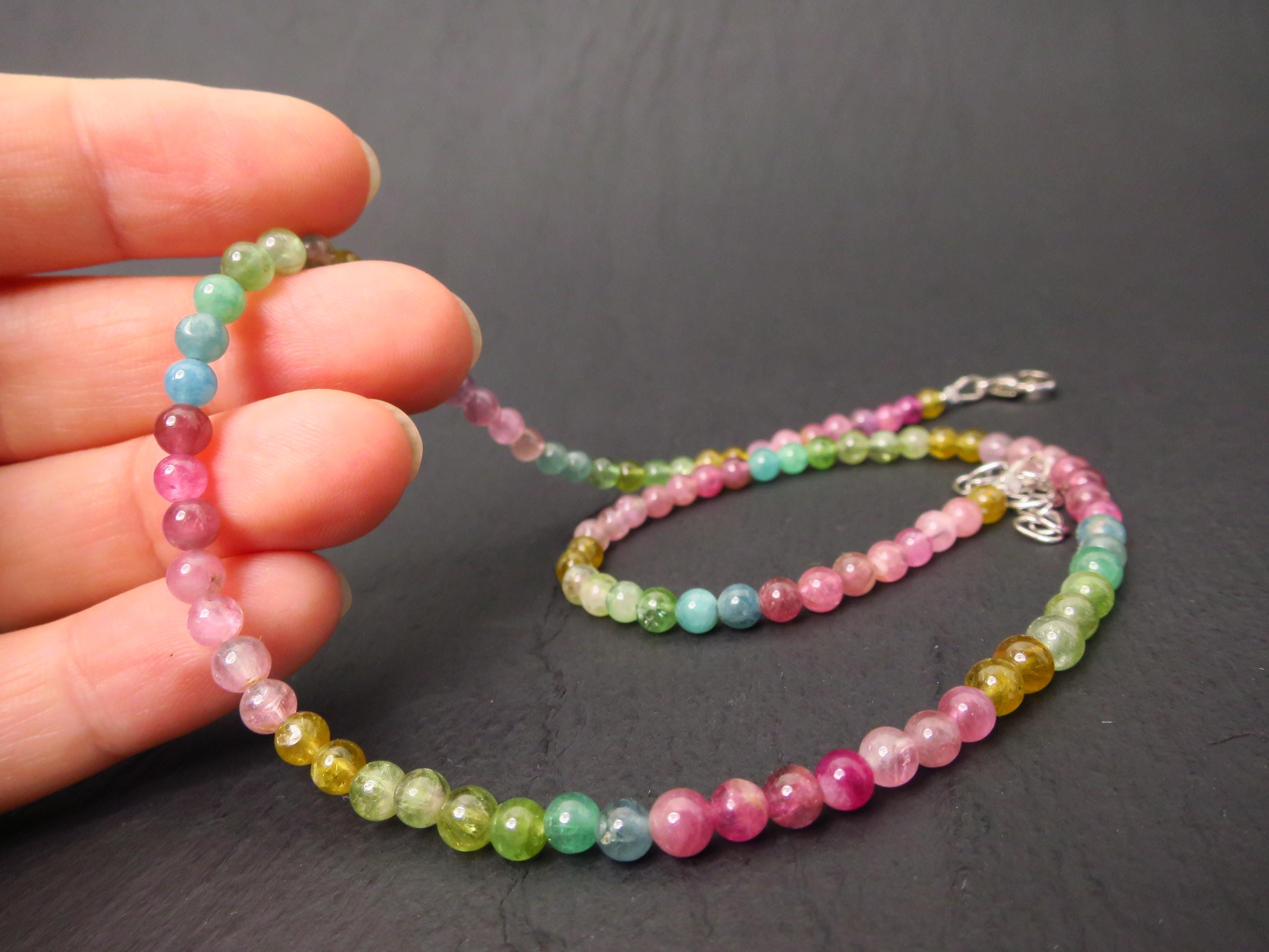 Turmalin Kette bunt 41,5cm plus 5cm Sterling Silber