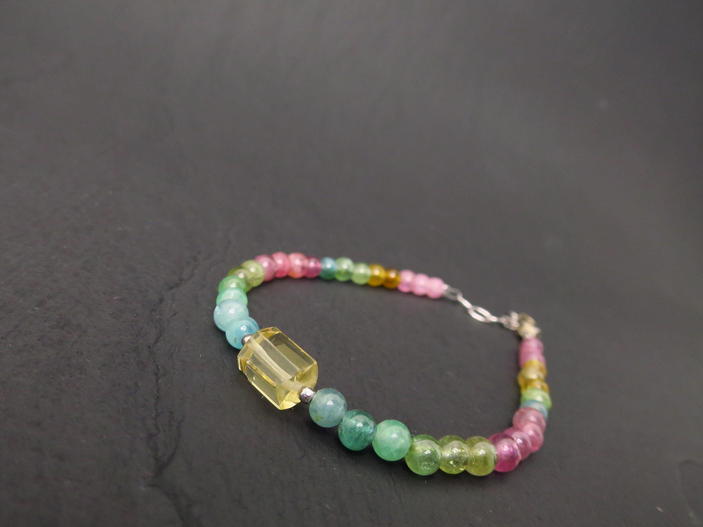 Turmalin Armband multicolor Heliodor Sterling Silber