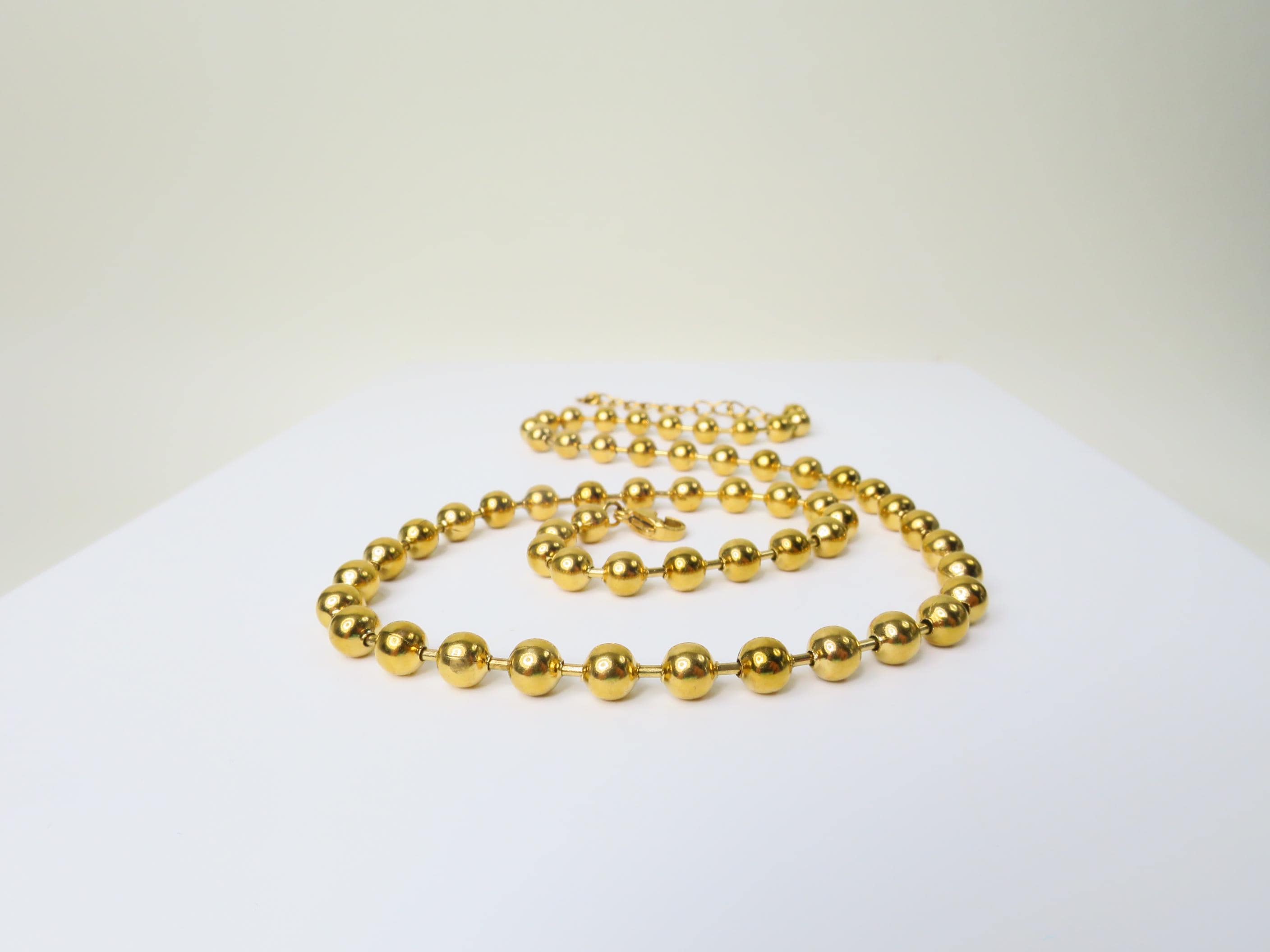 Edelstahl Kugel Kette 18 Karat PVD Gold beschichteten Edelstahl