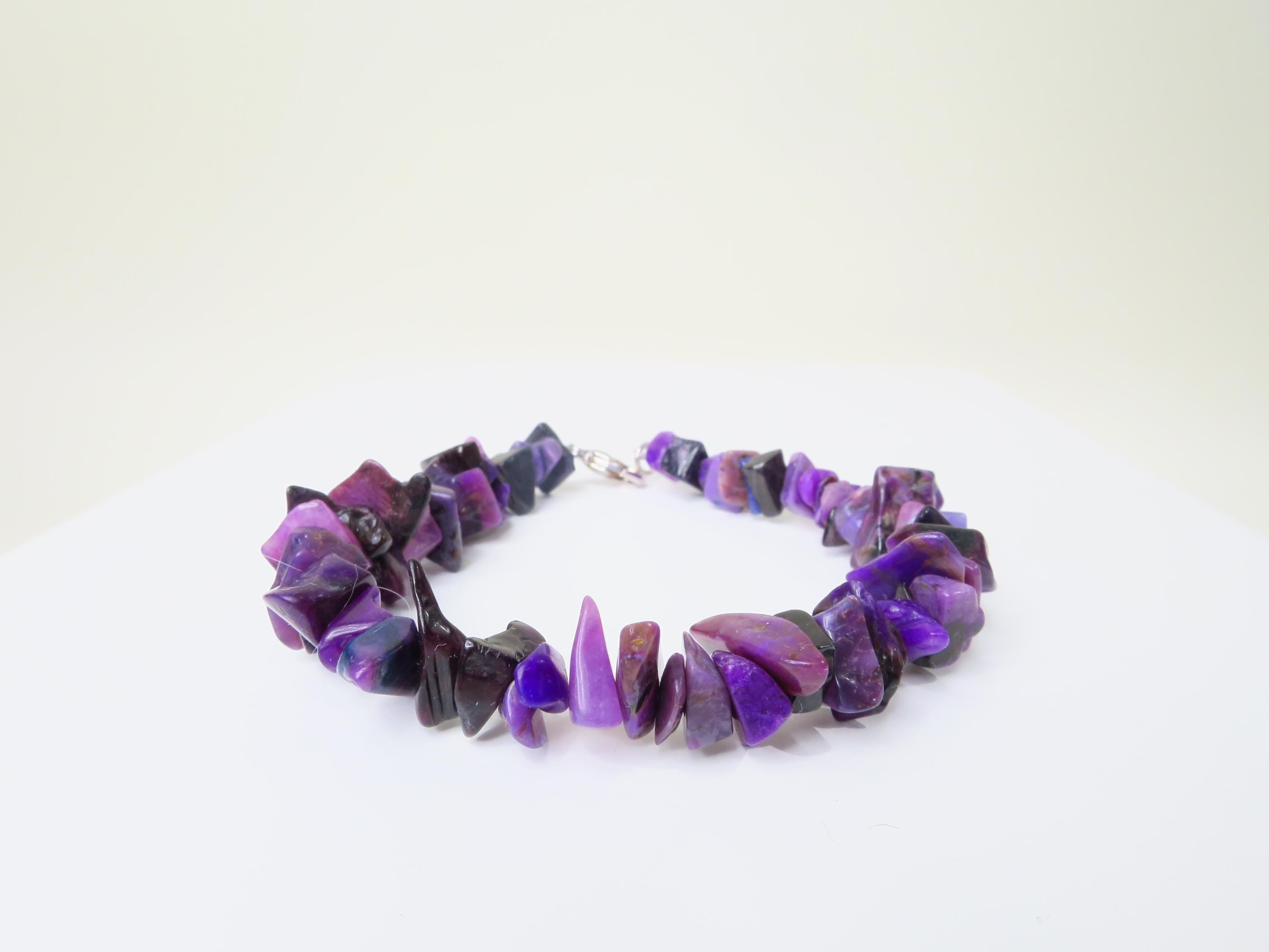 Echtes Sugilith Armband Splitter unbehandelt Sterling Silber