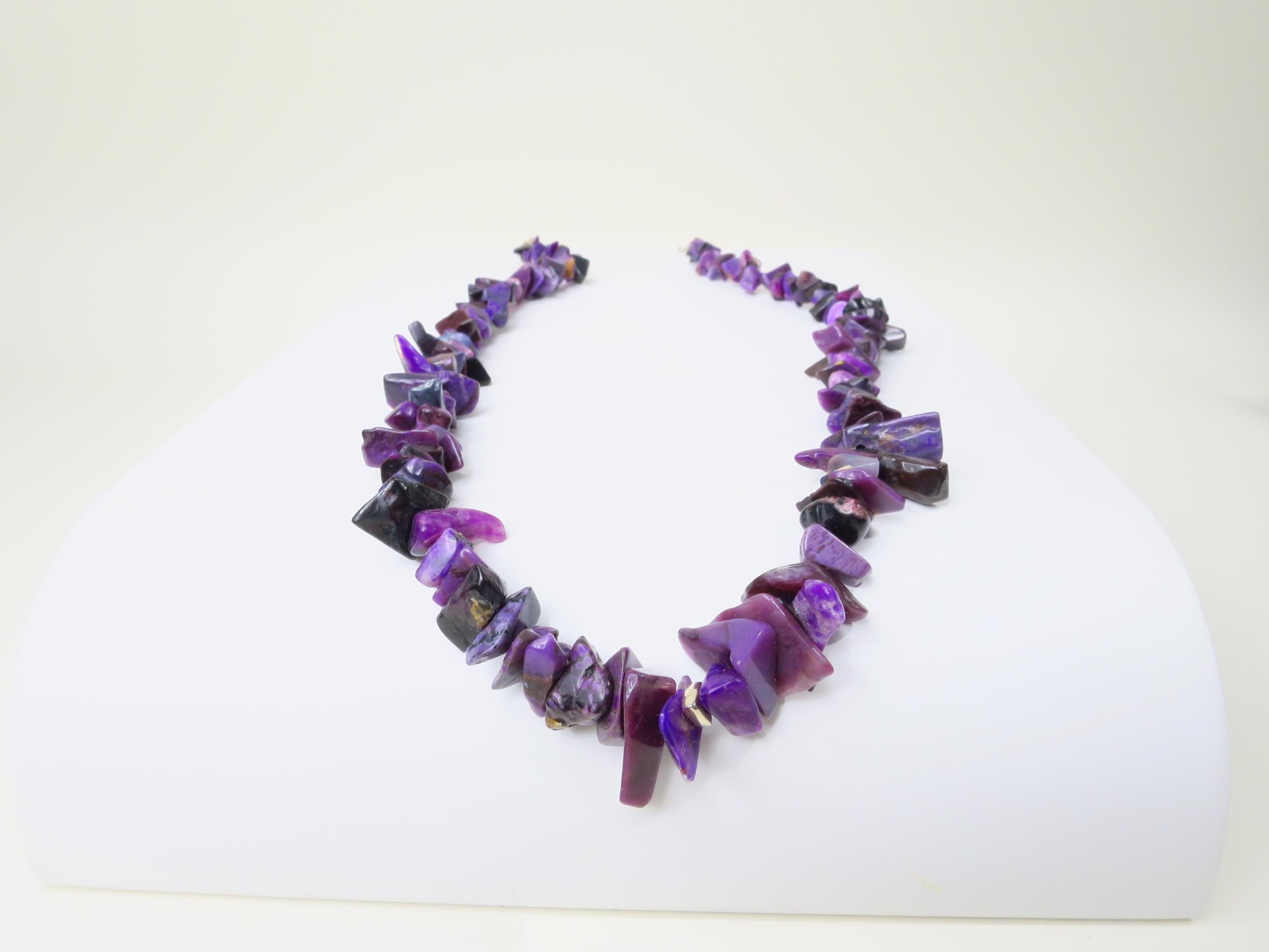 Echte Sugilith Kette Splitter unbehandelt Sterling Silber