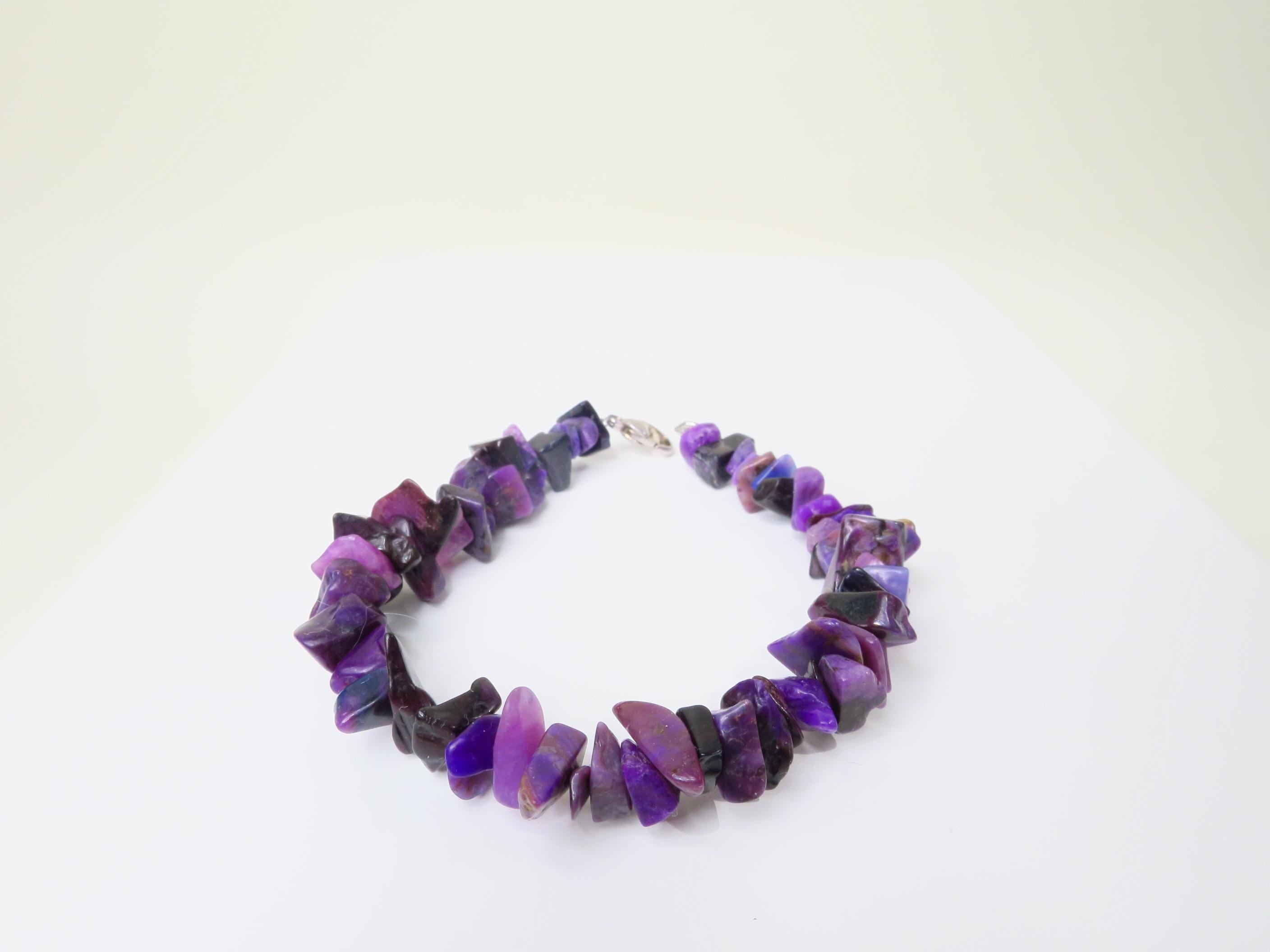 Echtes Sugilith Armband Splitter unbehandelt Sterling Silber