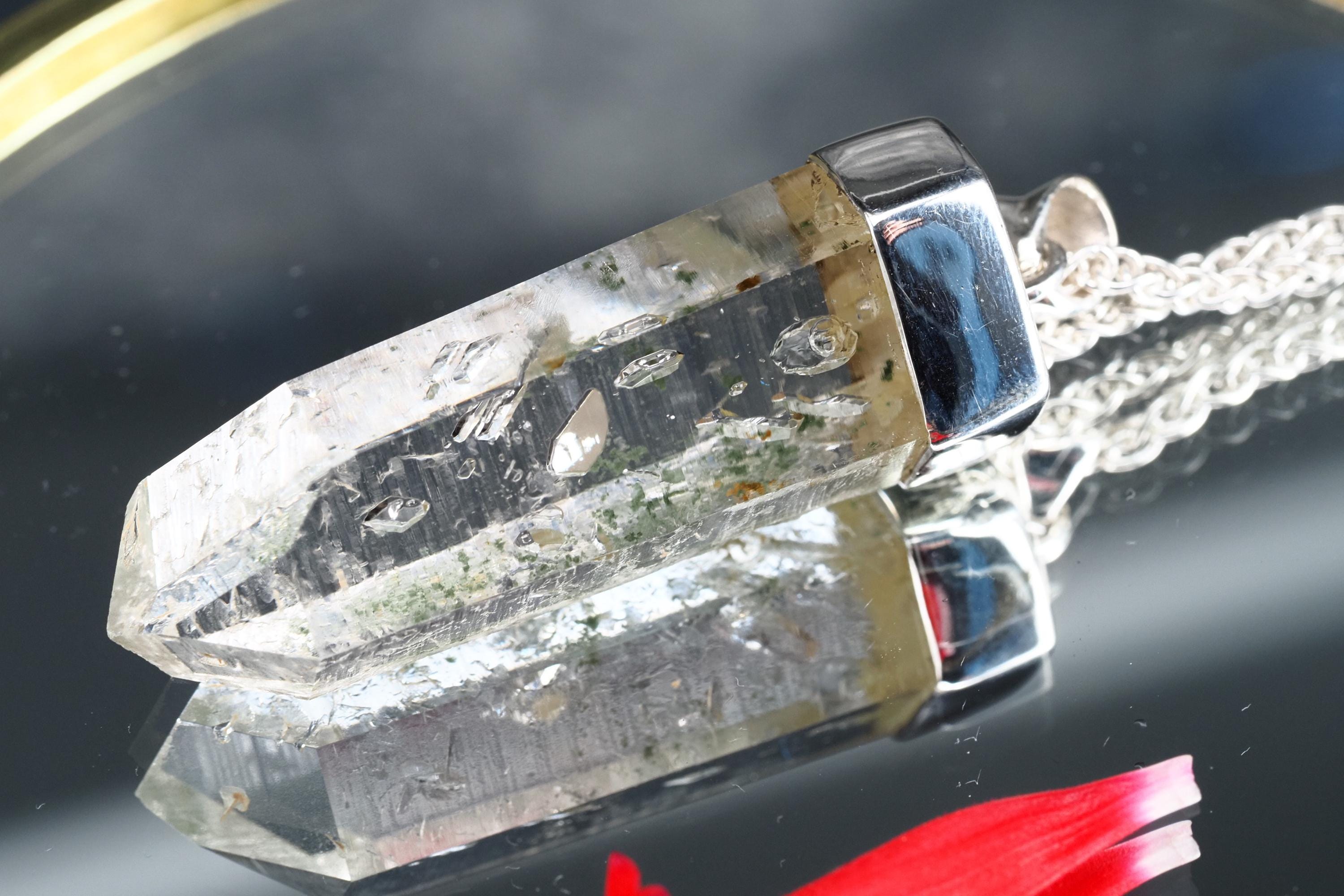 Bergkristall Namibia Silber Anhänger Länge mit Öse 49mm