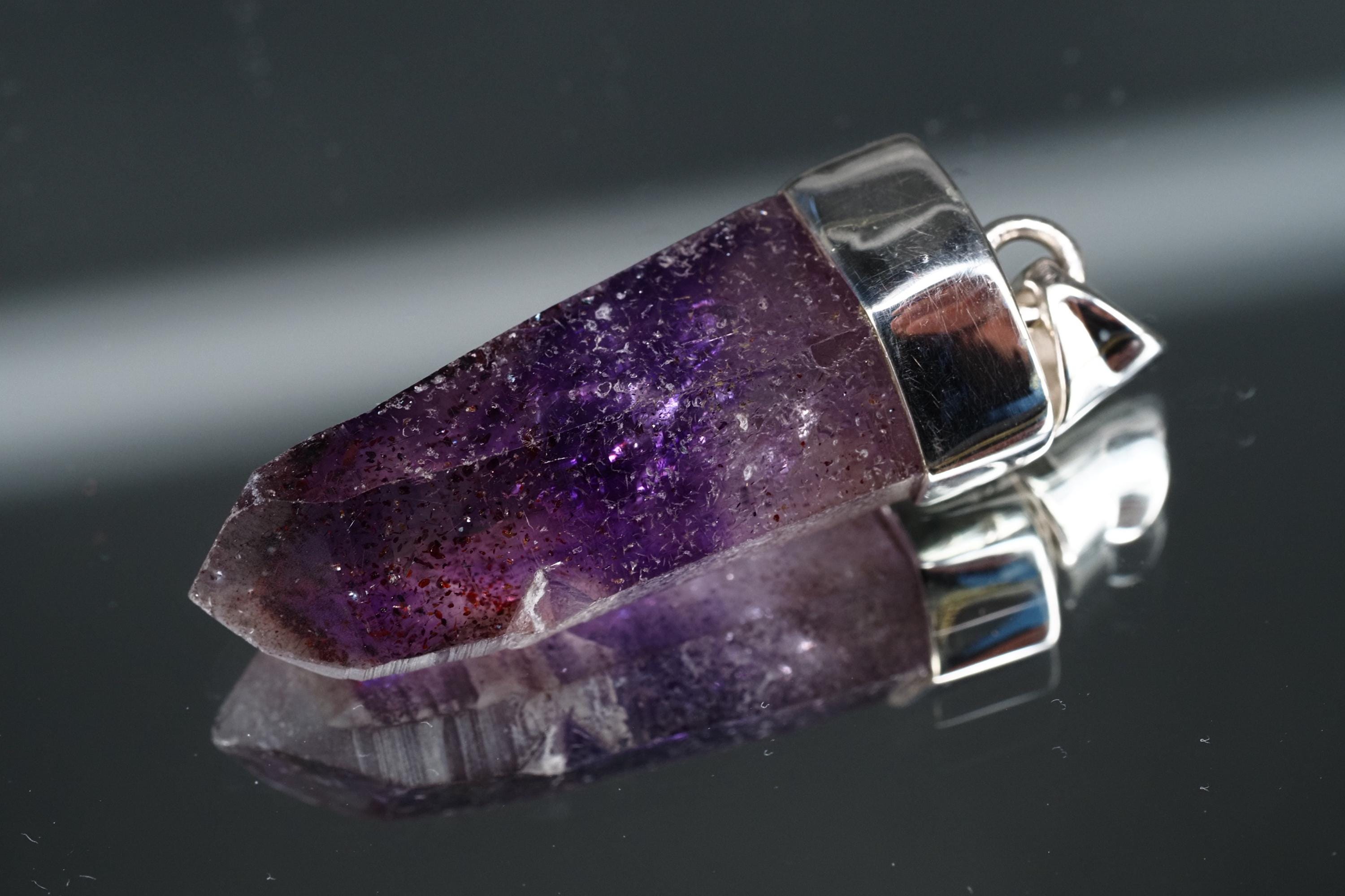 Amethyst Namibia Silber Anhänger Länge mit Öse 41,5mm