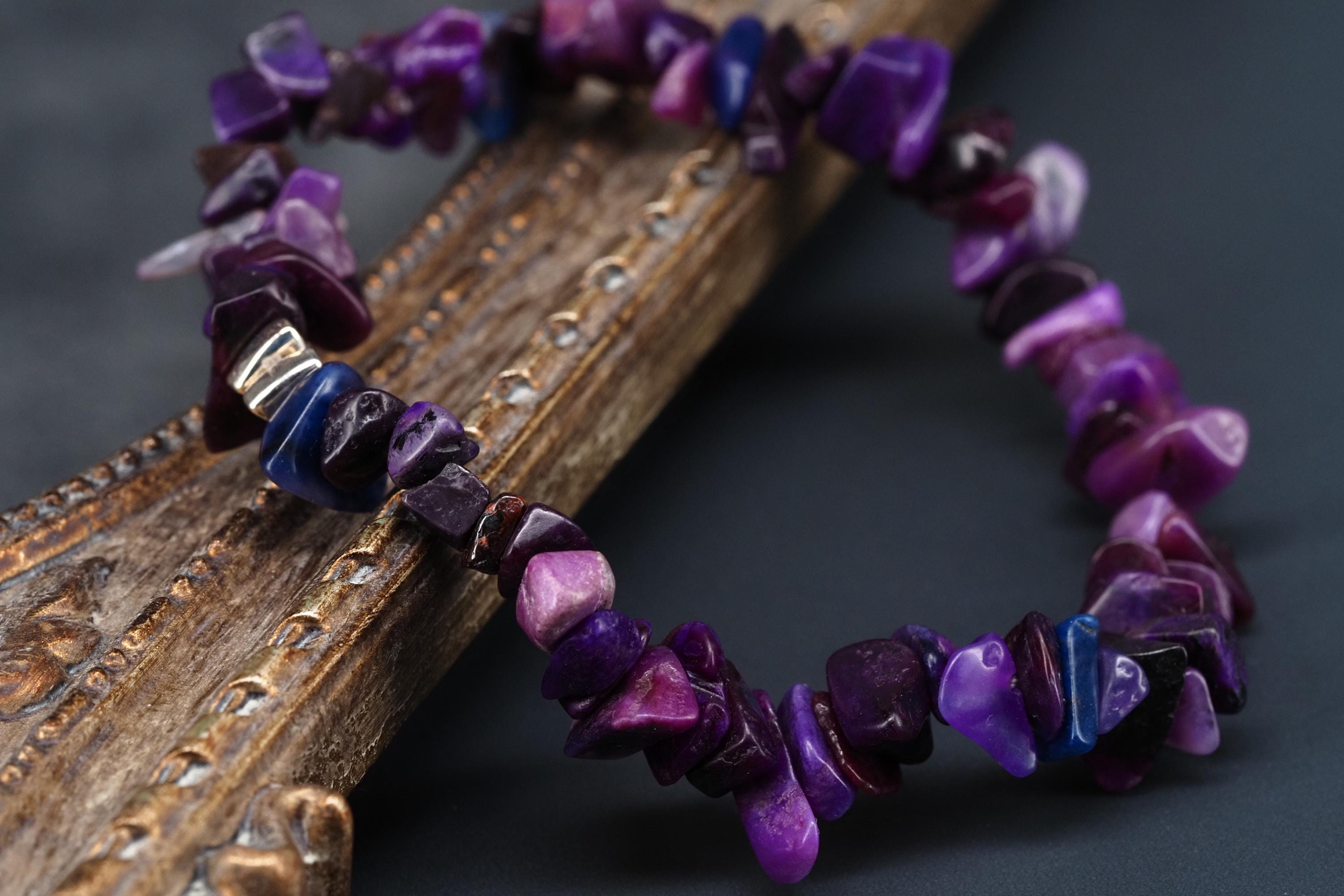 Sugilit Armband echtes lila elastisches Armband Unisex