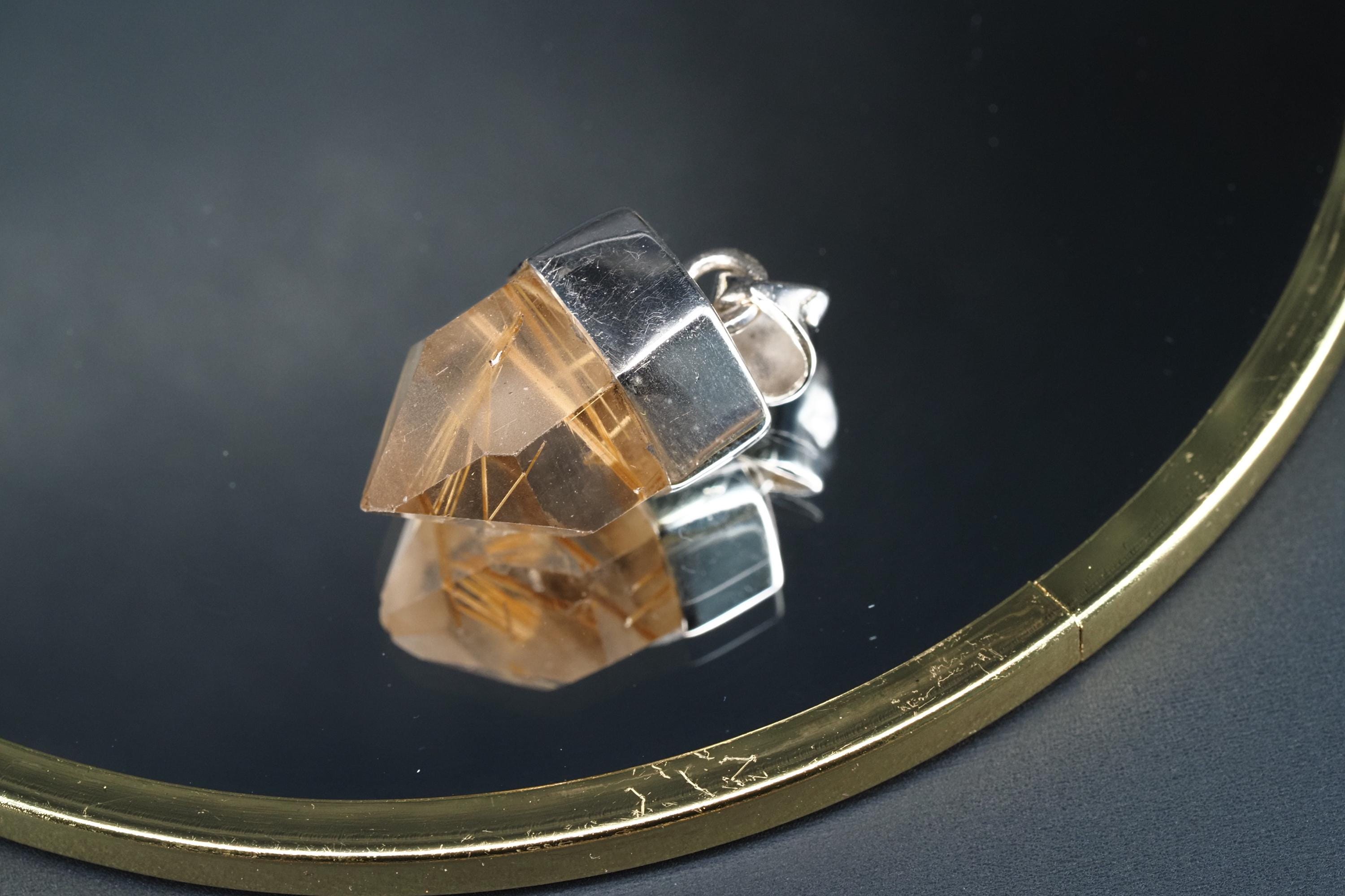 Rutilquarz Anhänger Silber Brasilien Länge mit Öse 27mm