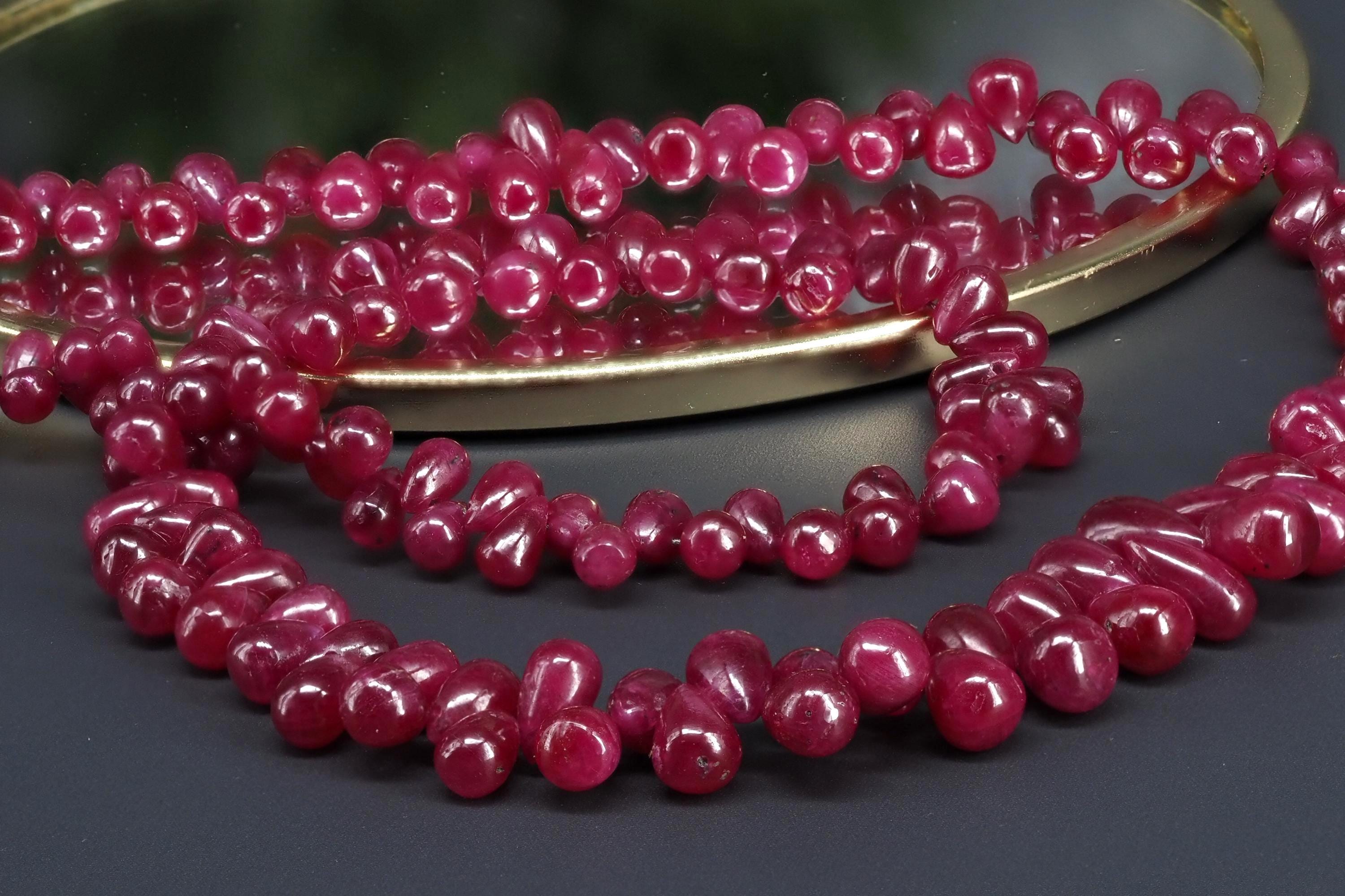 Rubin Kette – natürliche Tropfen & 14 Karat Gold Verschluss