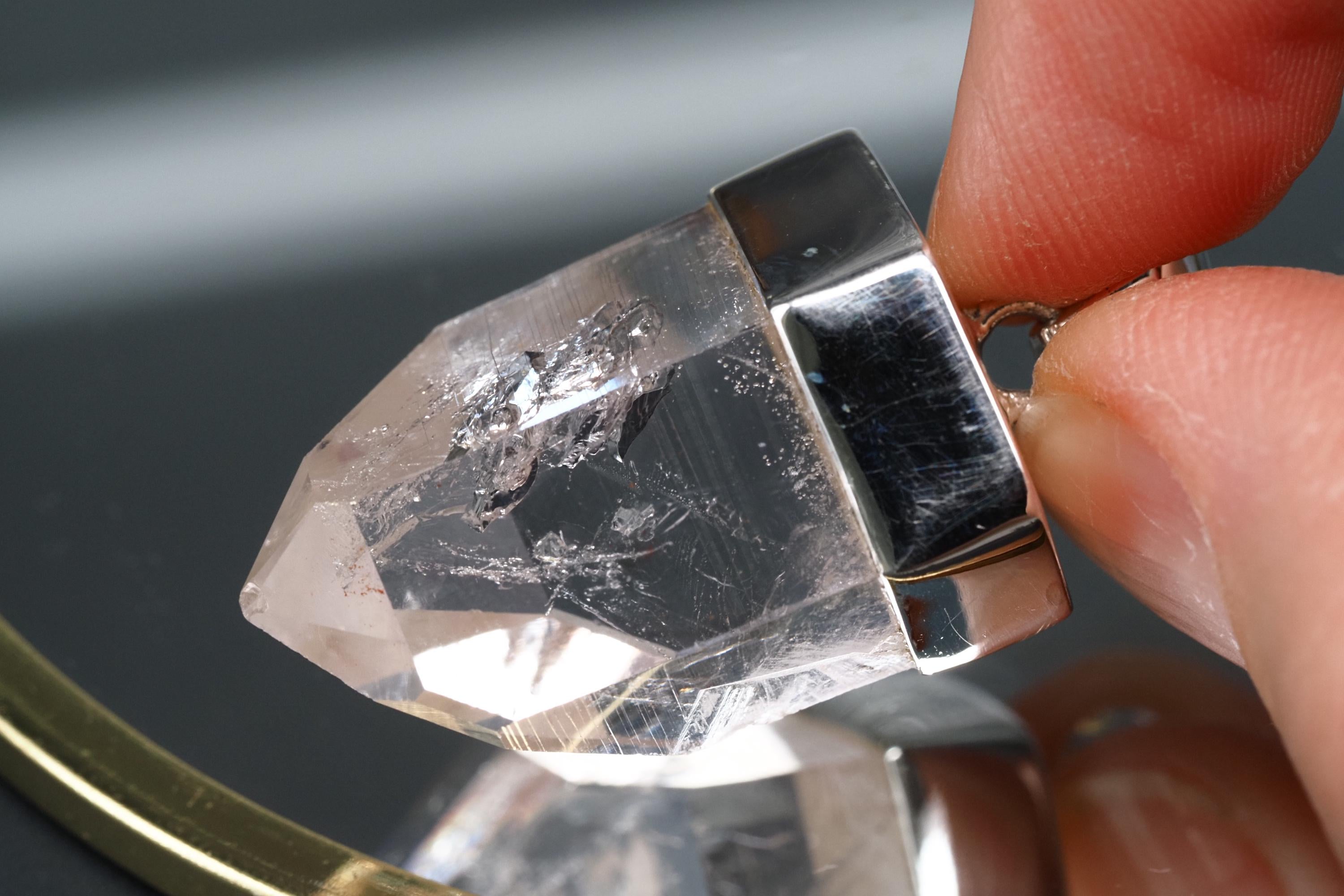 Bergkristall Anhänger Silber Österreich 38mm Länge