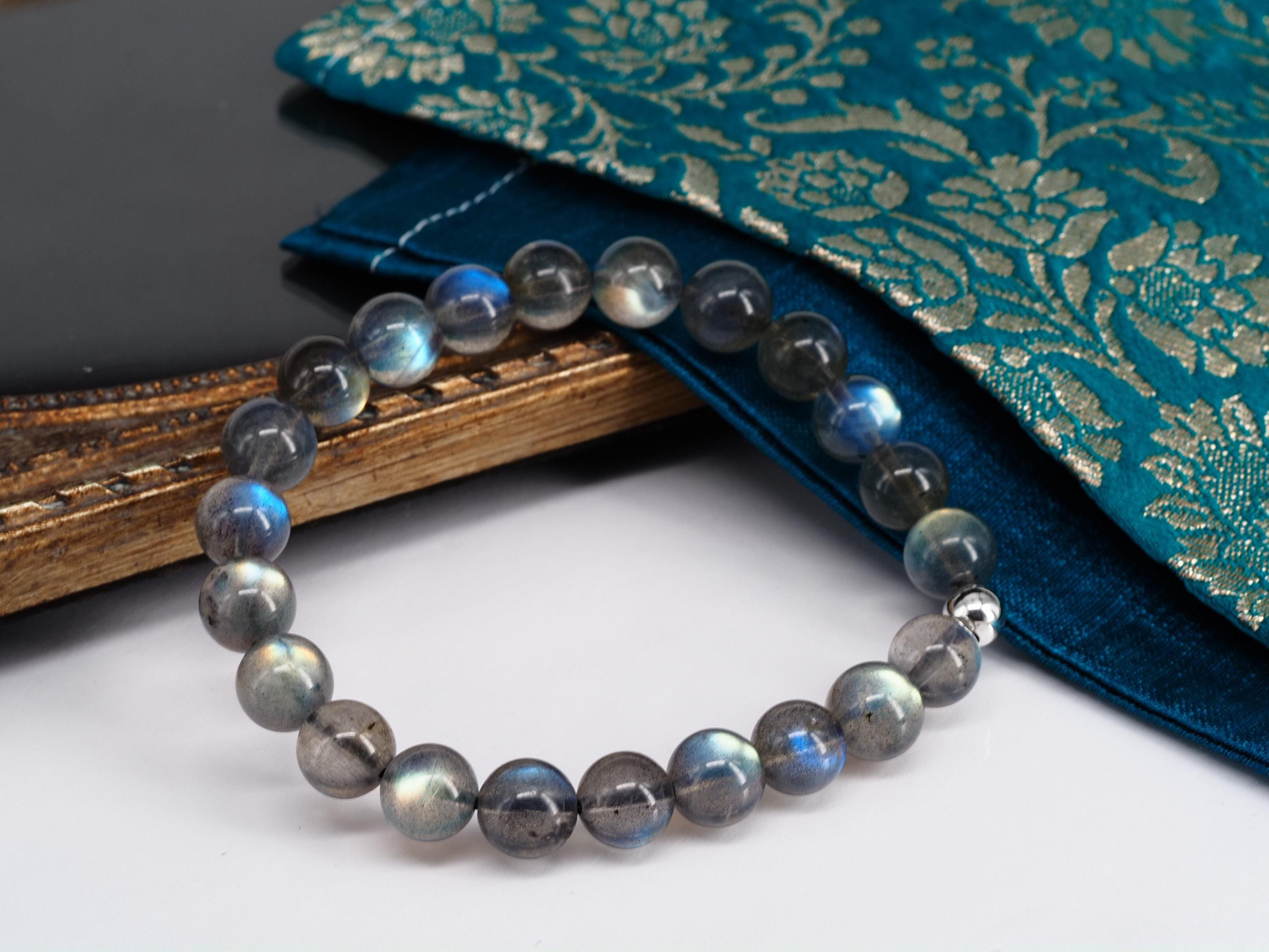 Labradorit Armband Sterling Silber Stapelarmband