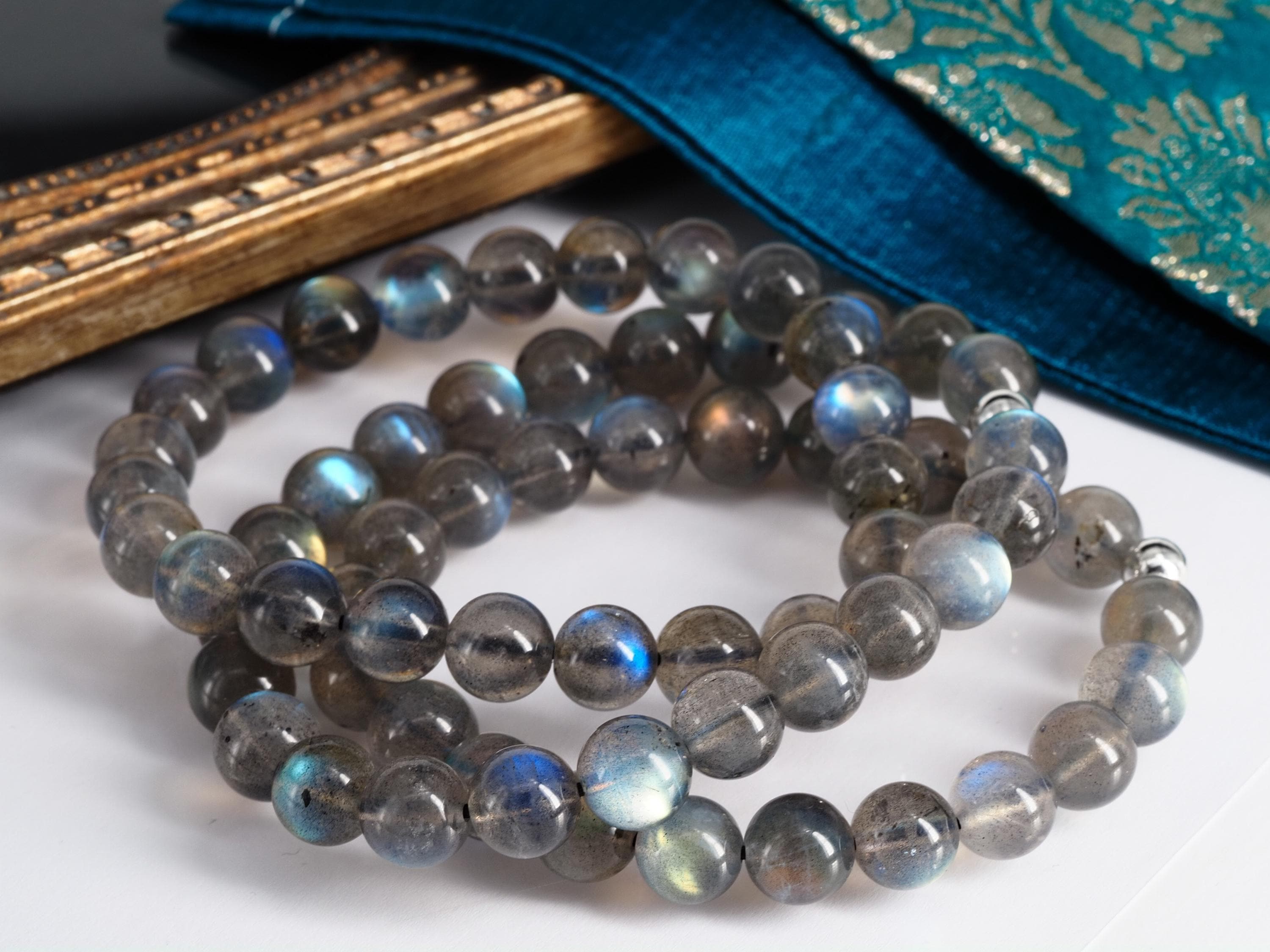 Labradorit Armband Sterling Silber Stapelarmband