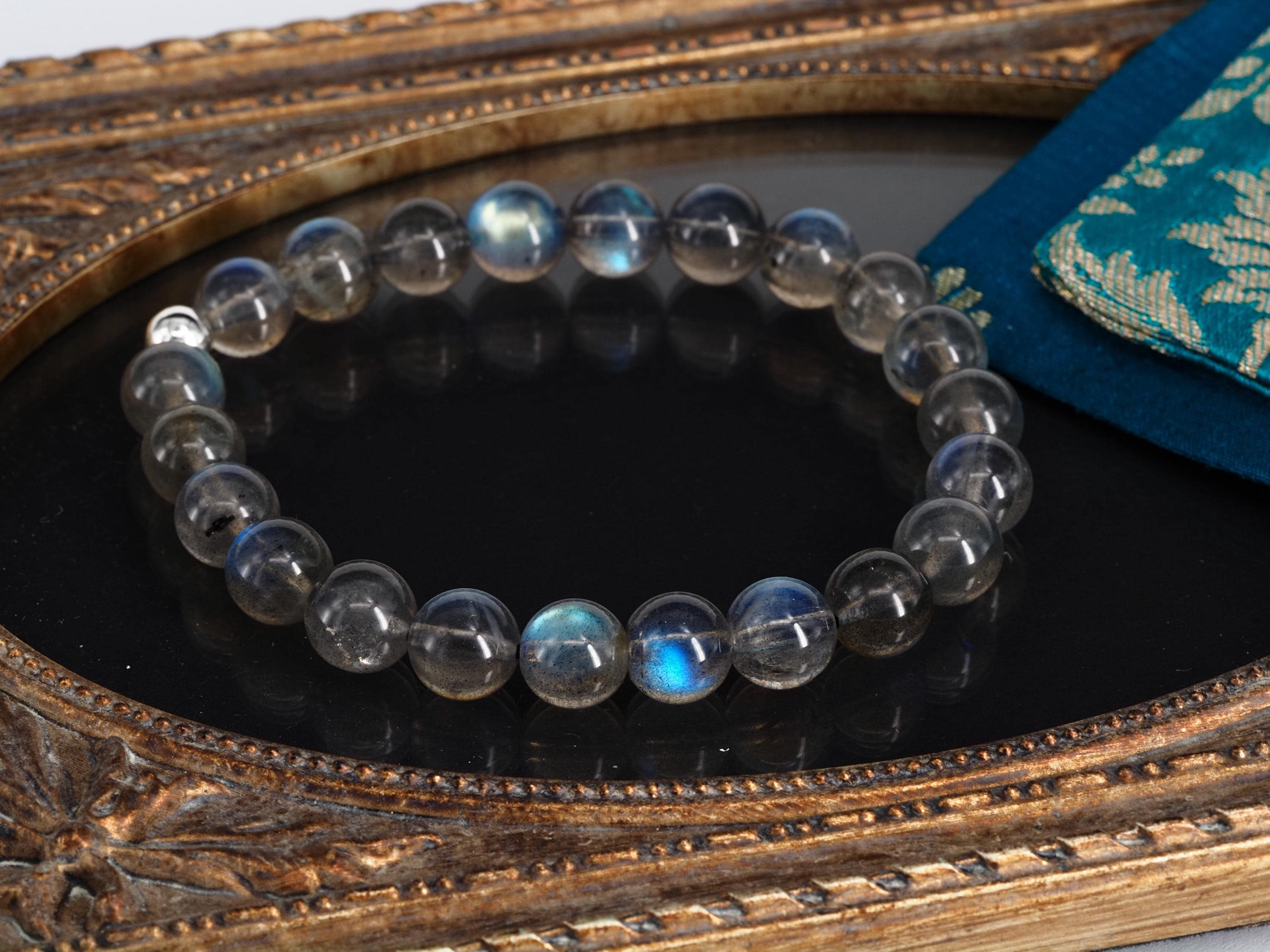 Labradorit Armband Sterling Silber Stapelarmband