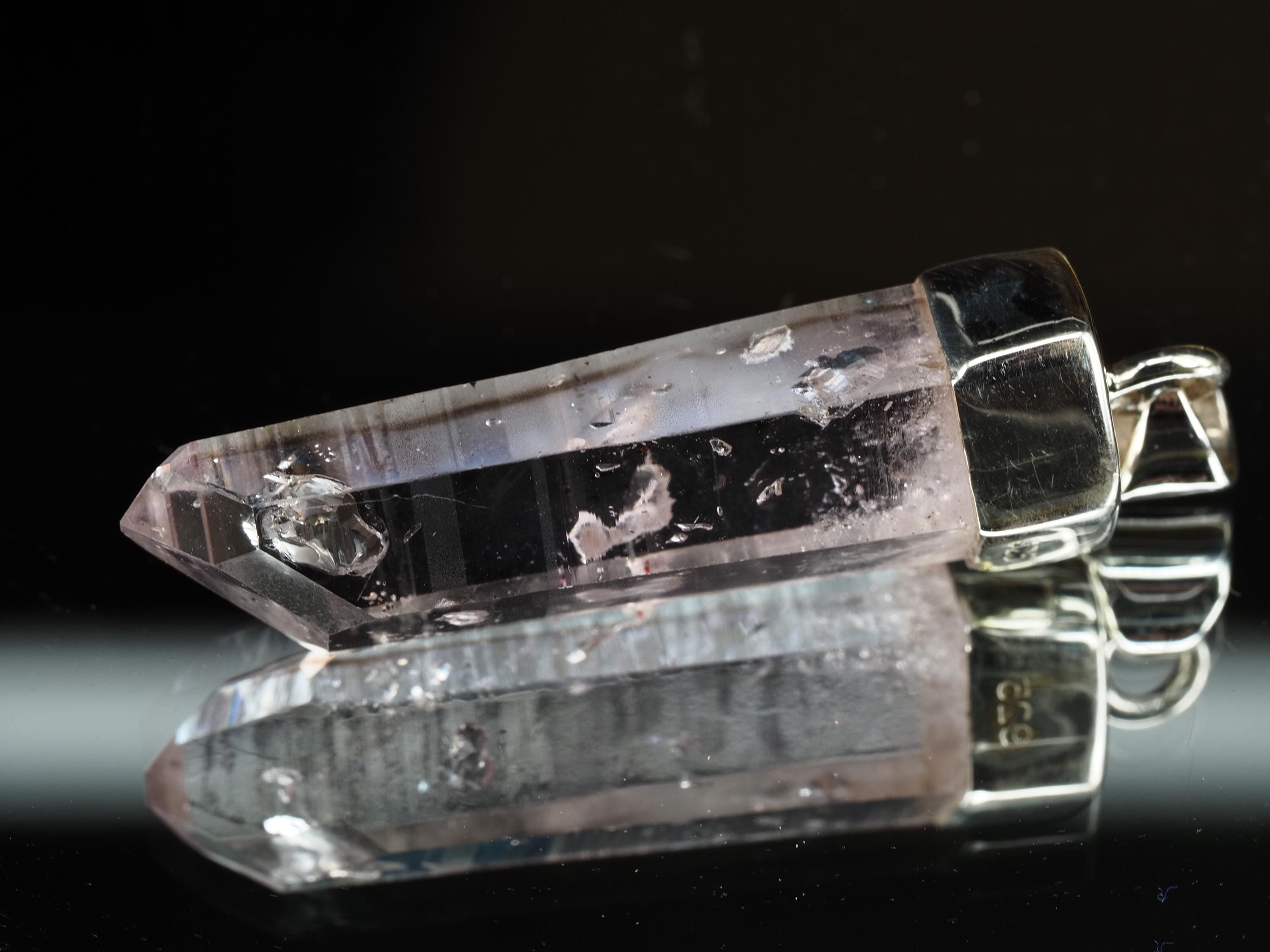 Amethyst Namibia Silber Anhänger Länge mit Öse 43mm