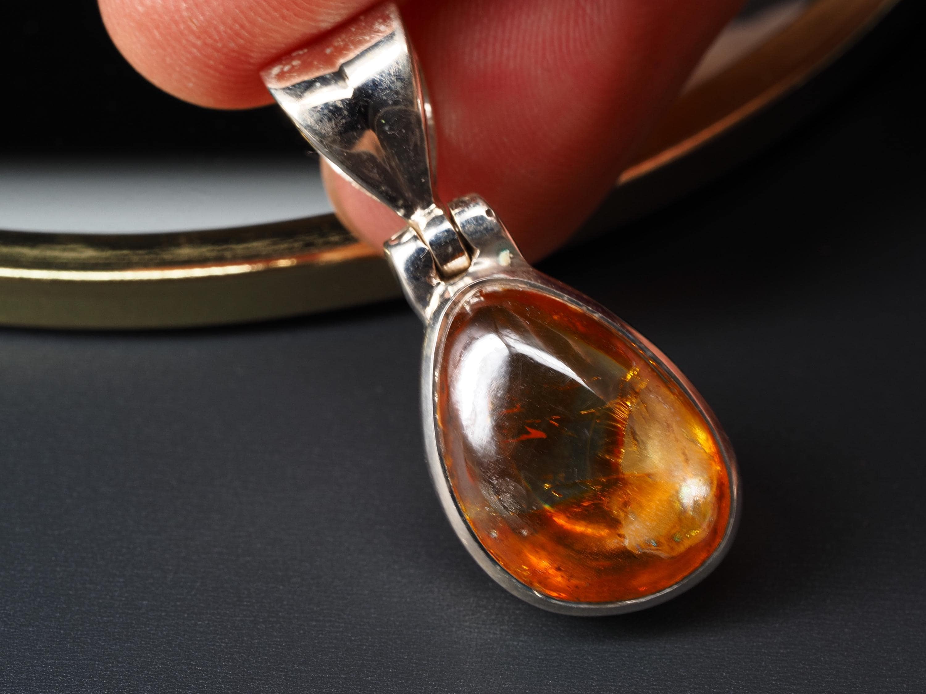 Sphalerit Anhänger 925 Sterling Silber gefasst Spanien