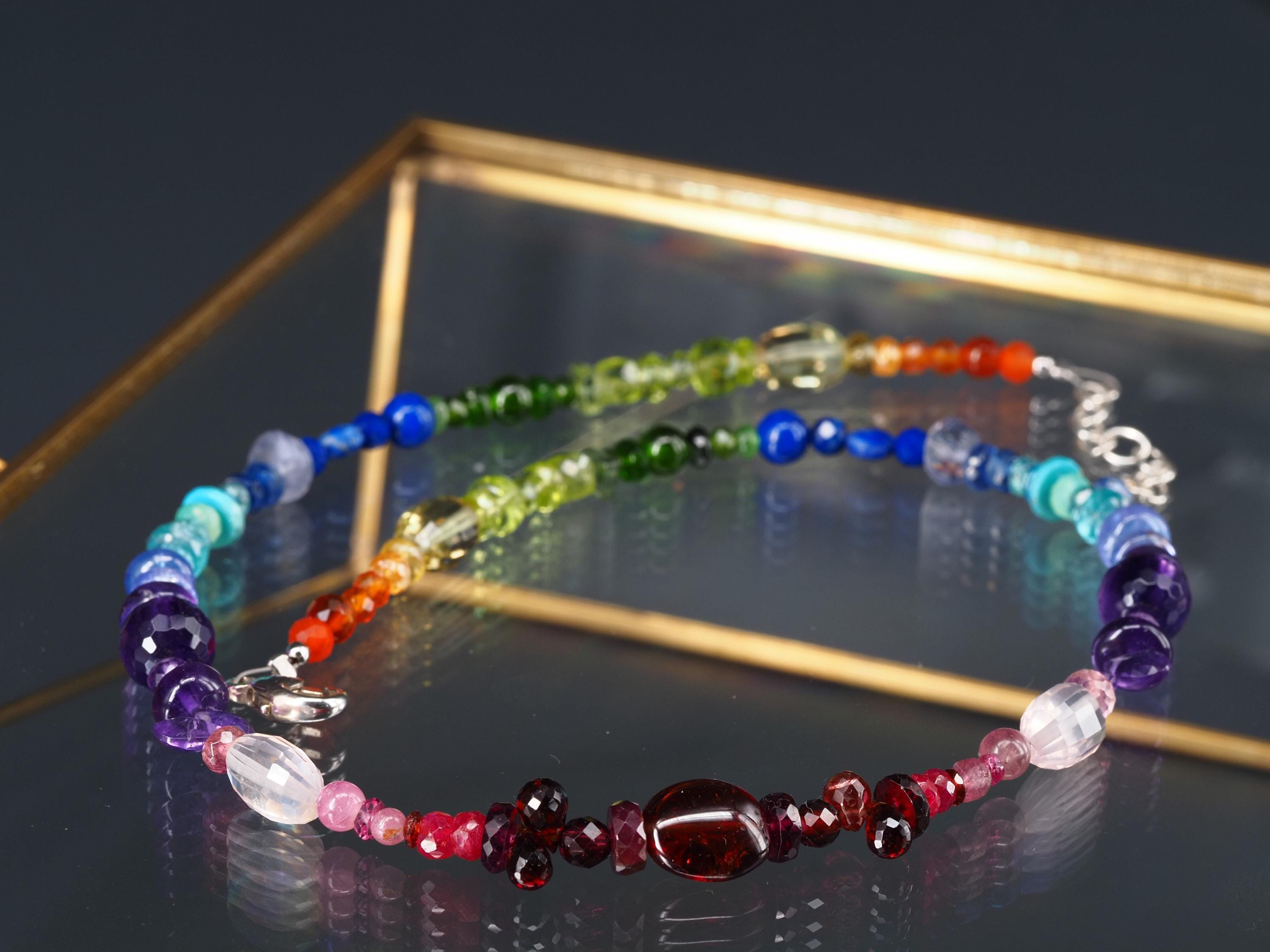 Bunte Edelstein Kette bunte farbenfrohe Energie