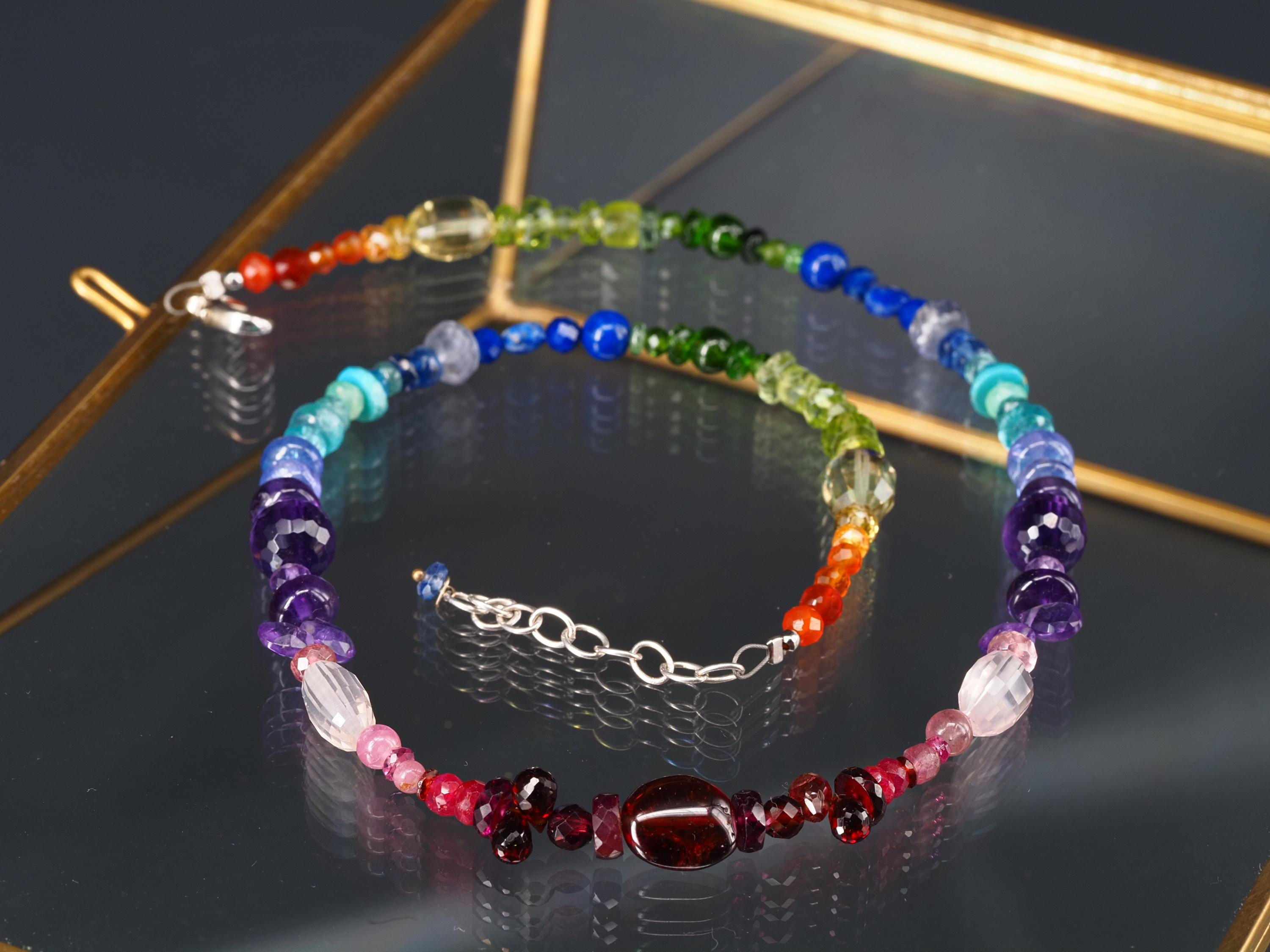 Bunte Edelstein Kette bunte farbenfrohe Energie