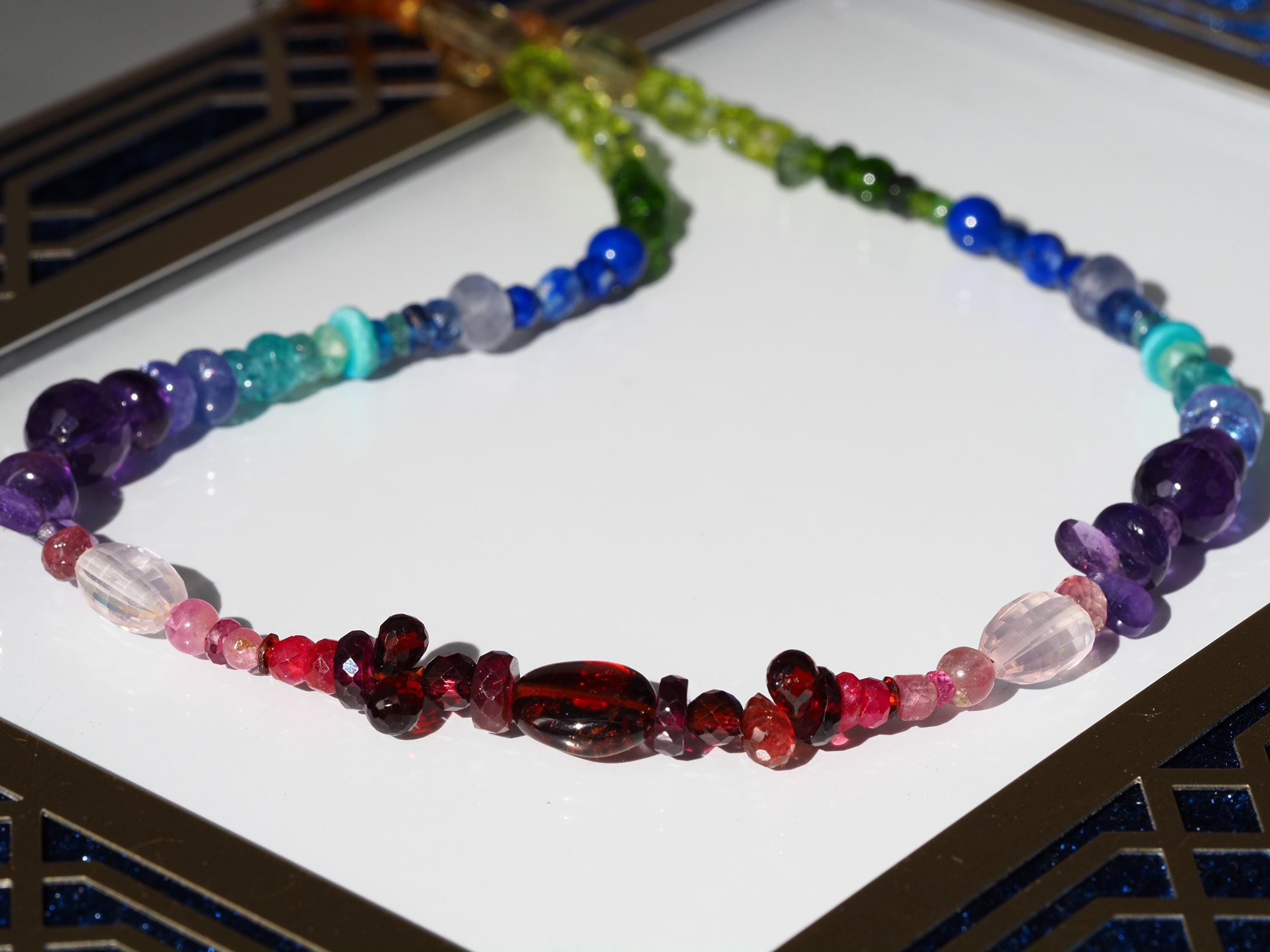 Bunte Edelstein Kette bunte farbenfrohe Energie