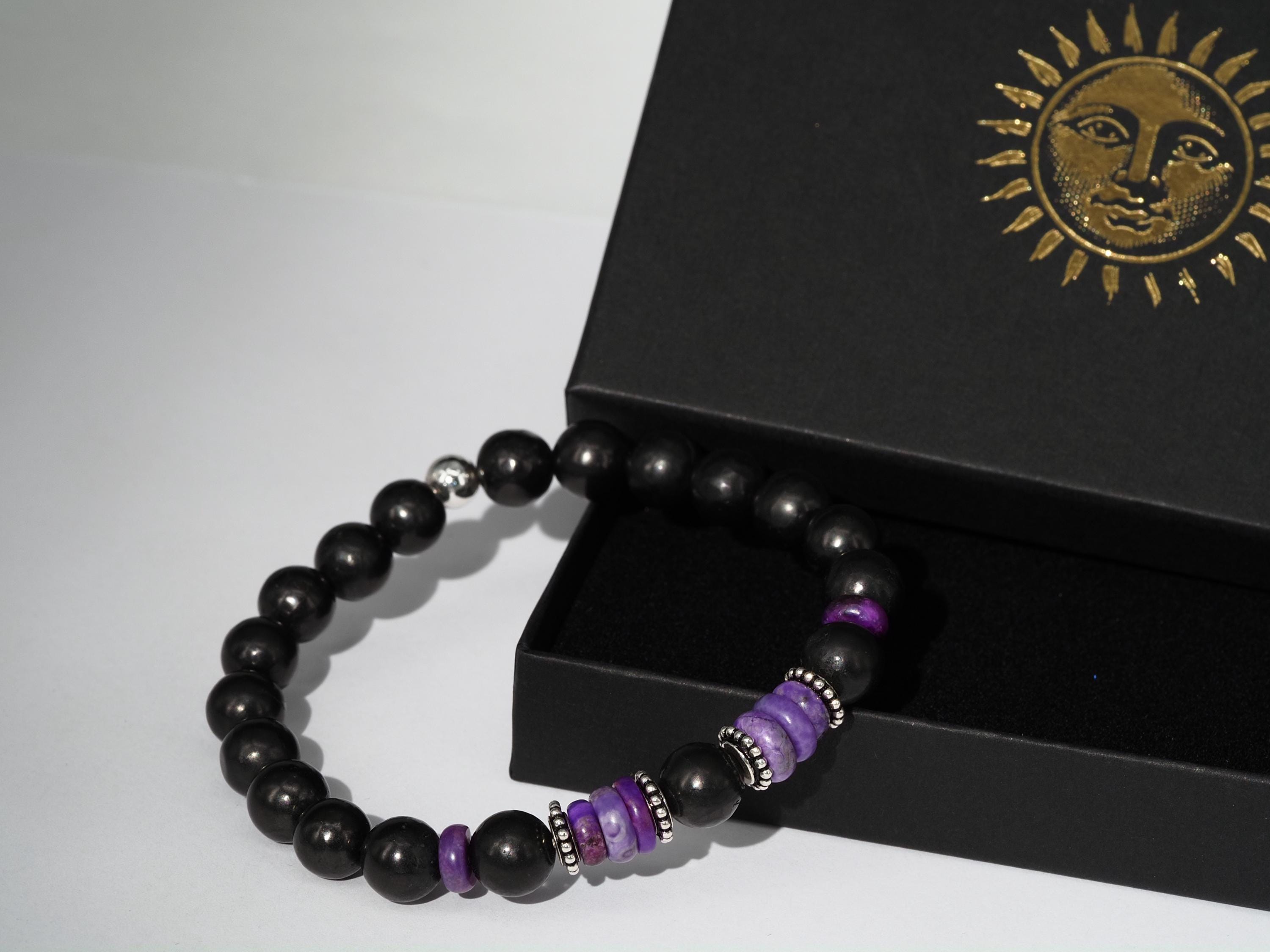 Sugilith Armband – edles Unisex-Armband aus seltenem lila Edelstein