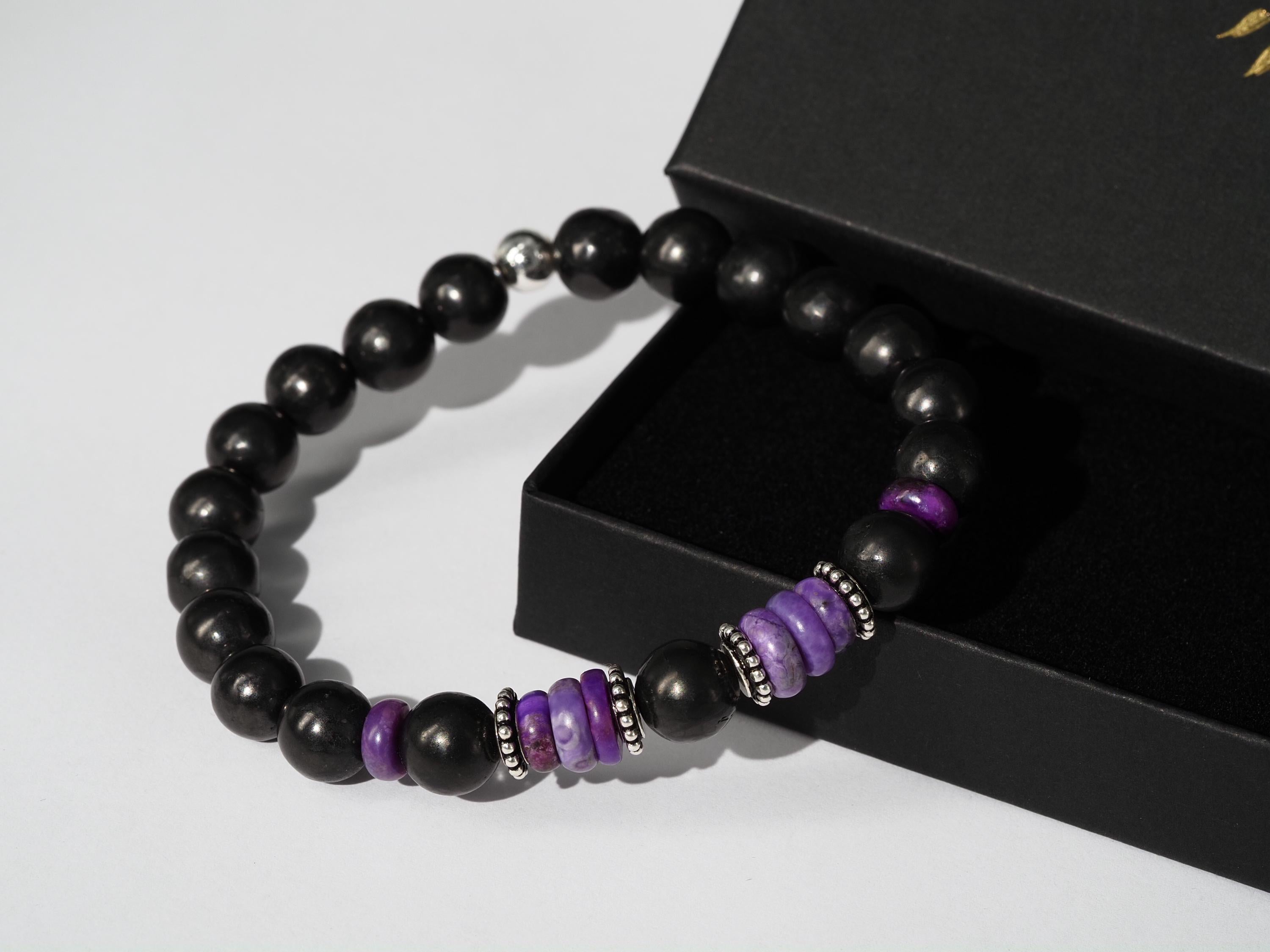 Sugilith Armband – edles Unisex-Armband aus seltenem lila Edelstein