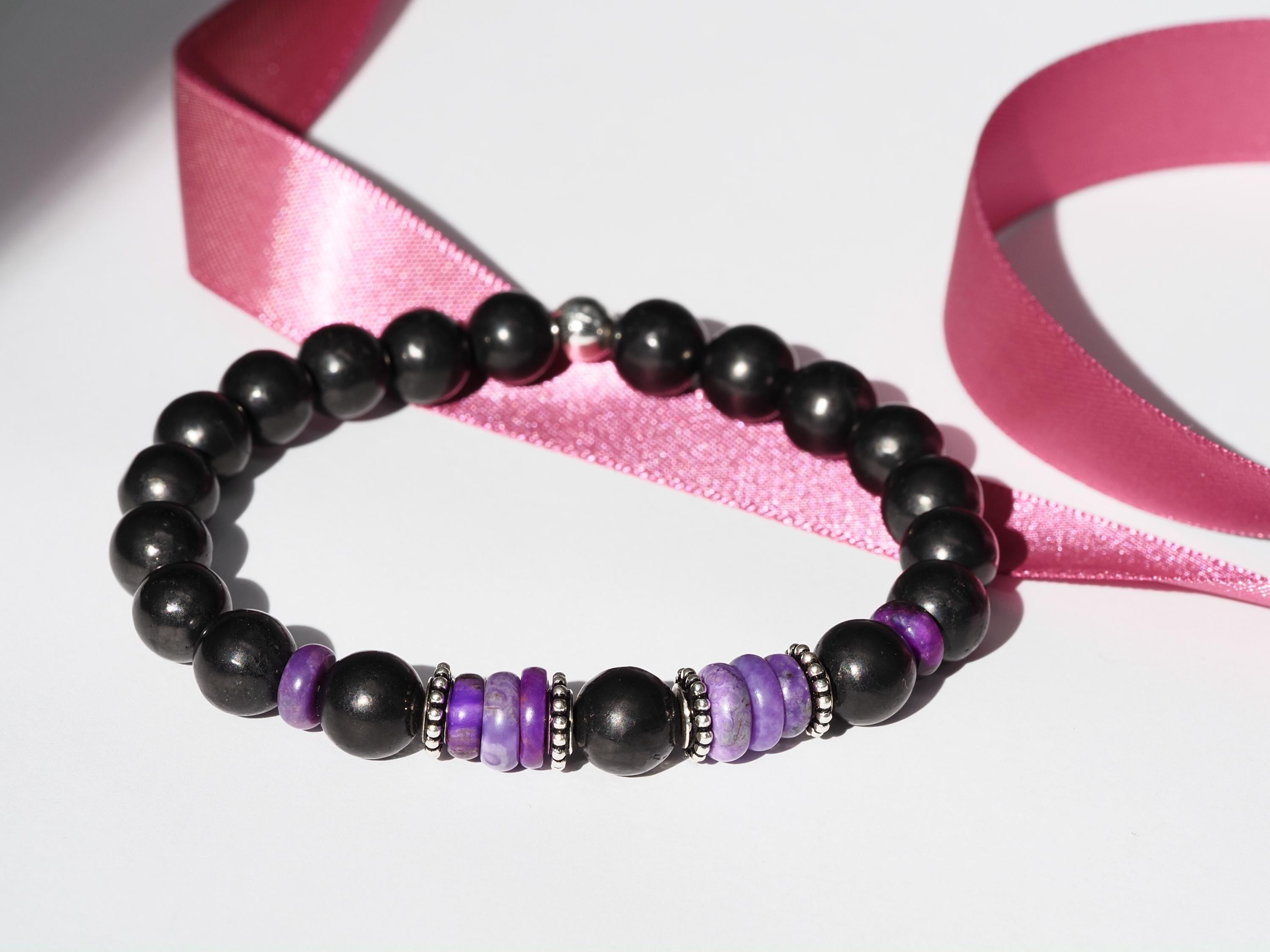 Sugilith Armband – edles Unisex-Armband aus seltenem lila Edelstein