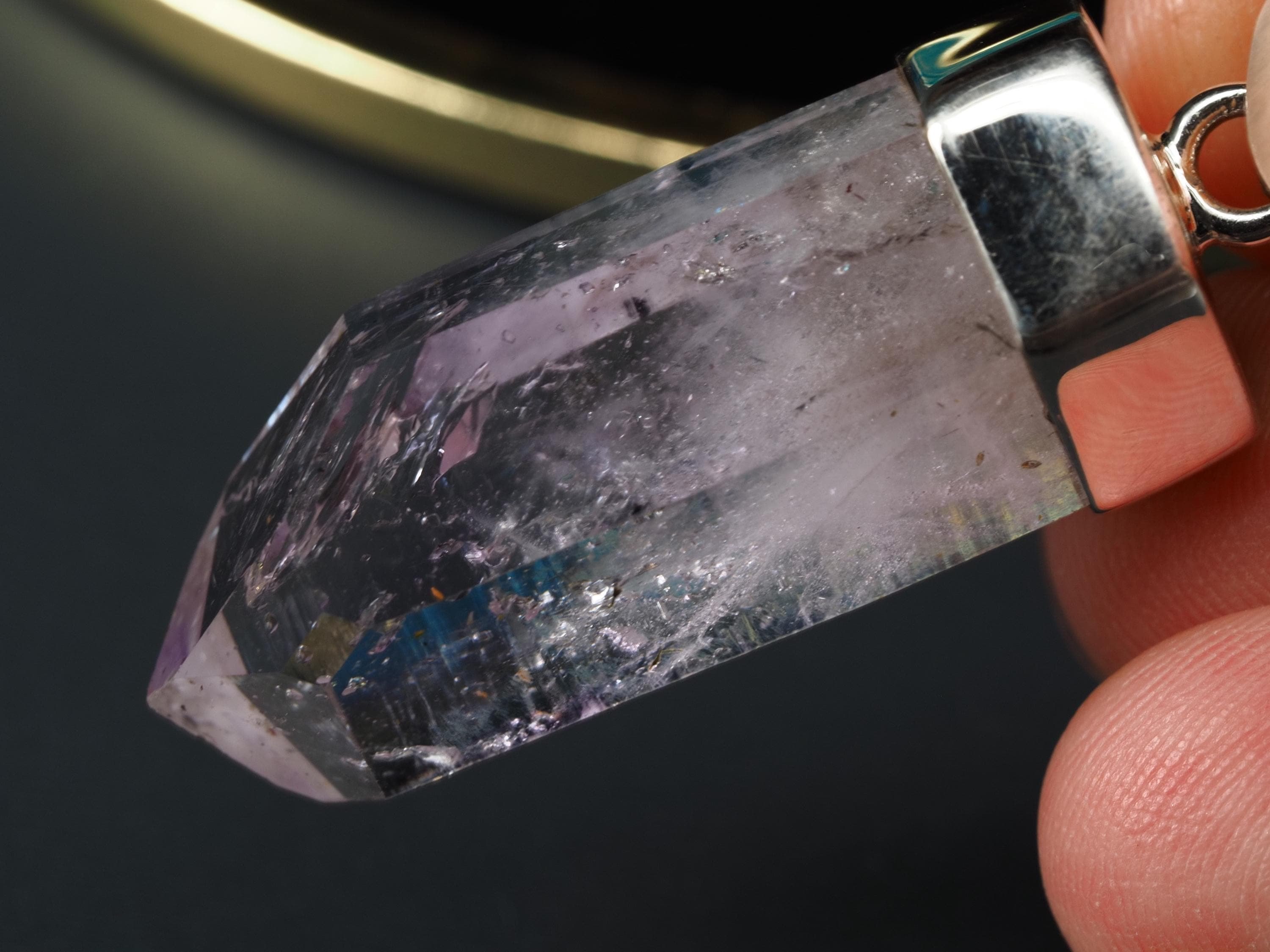 Amethyst Namibia Silber Anhänger Länge mit Öse 42mm