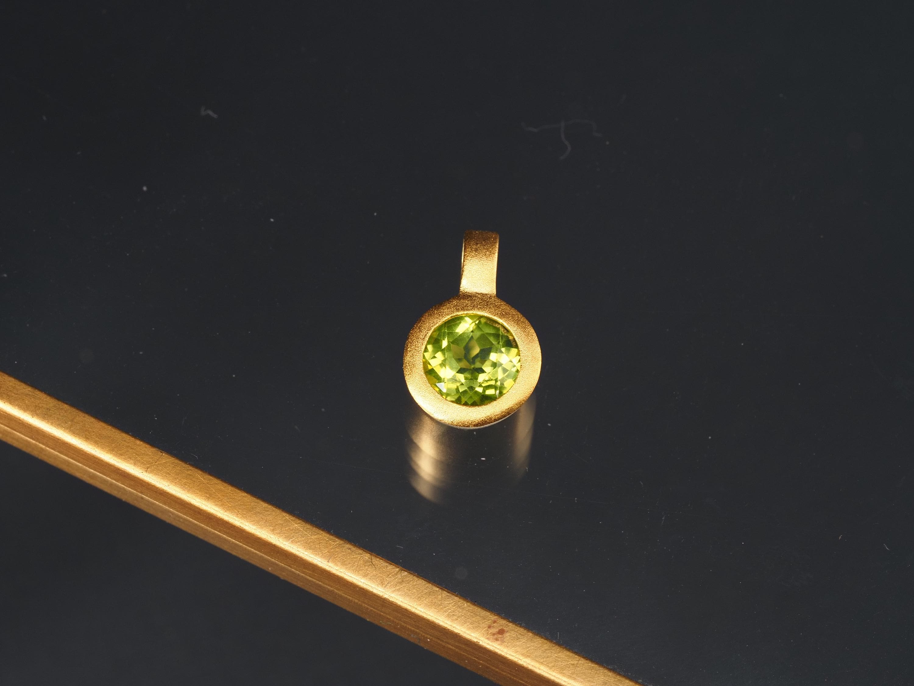 Peridot Anhänger grün Sterling Silber vergoldet