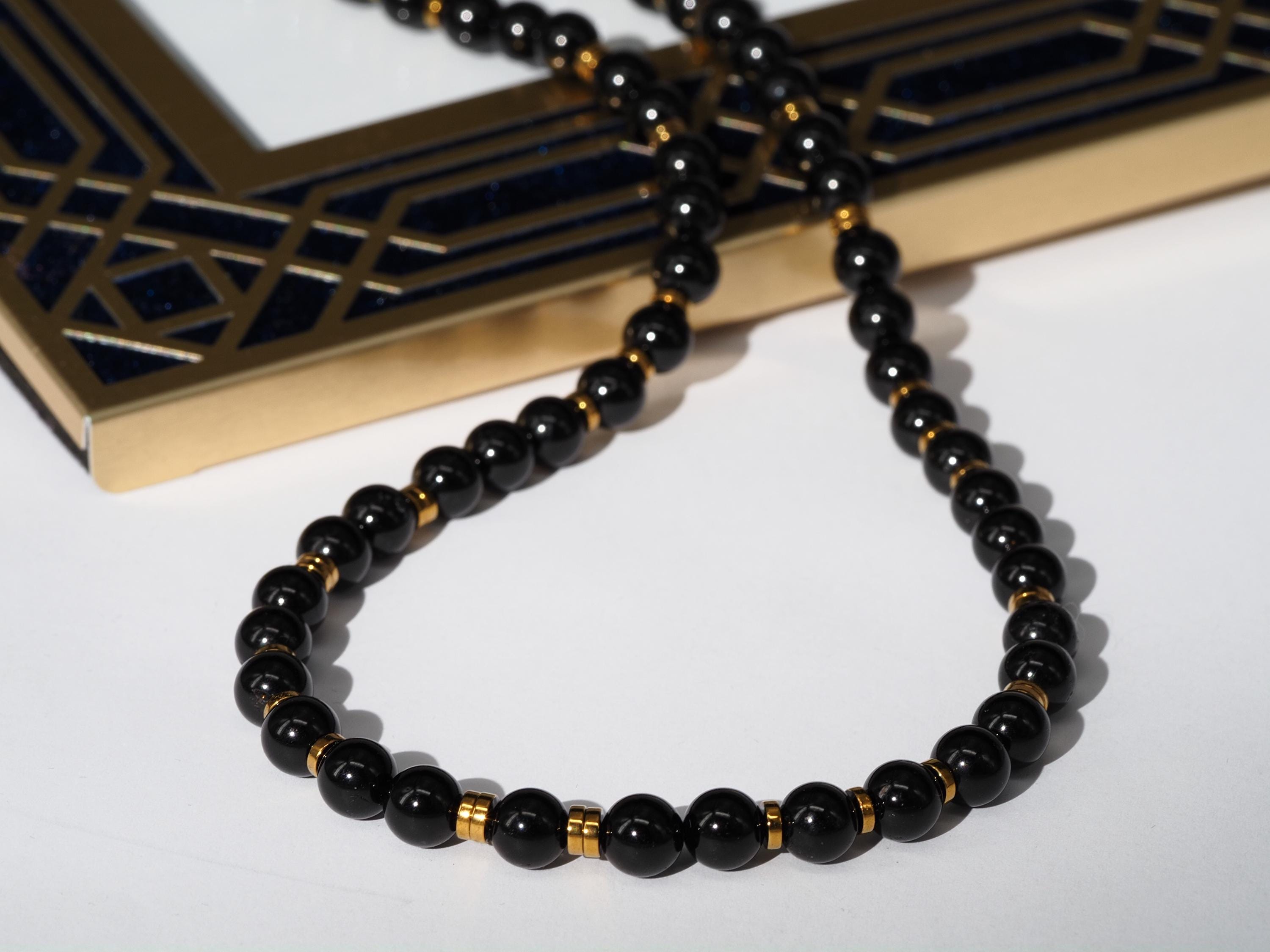 Schwarze Turmalin Kette – edle Edelsteinkette aus natürlichem Schörl Turmalin