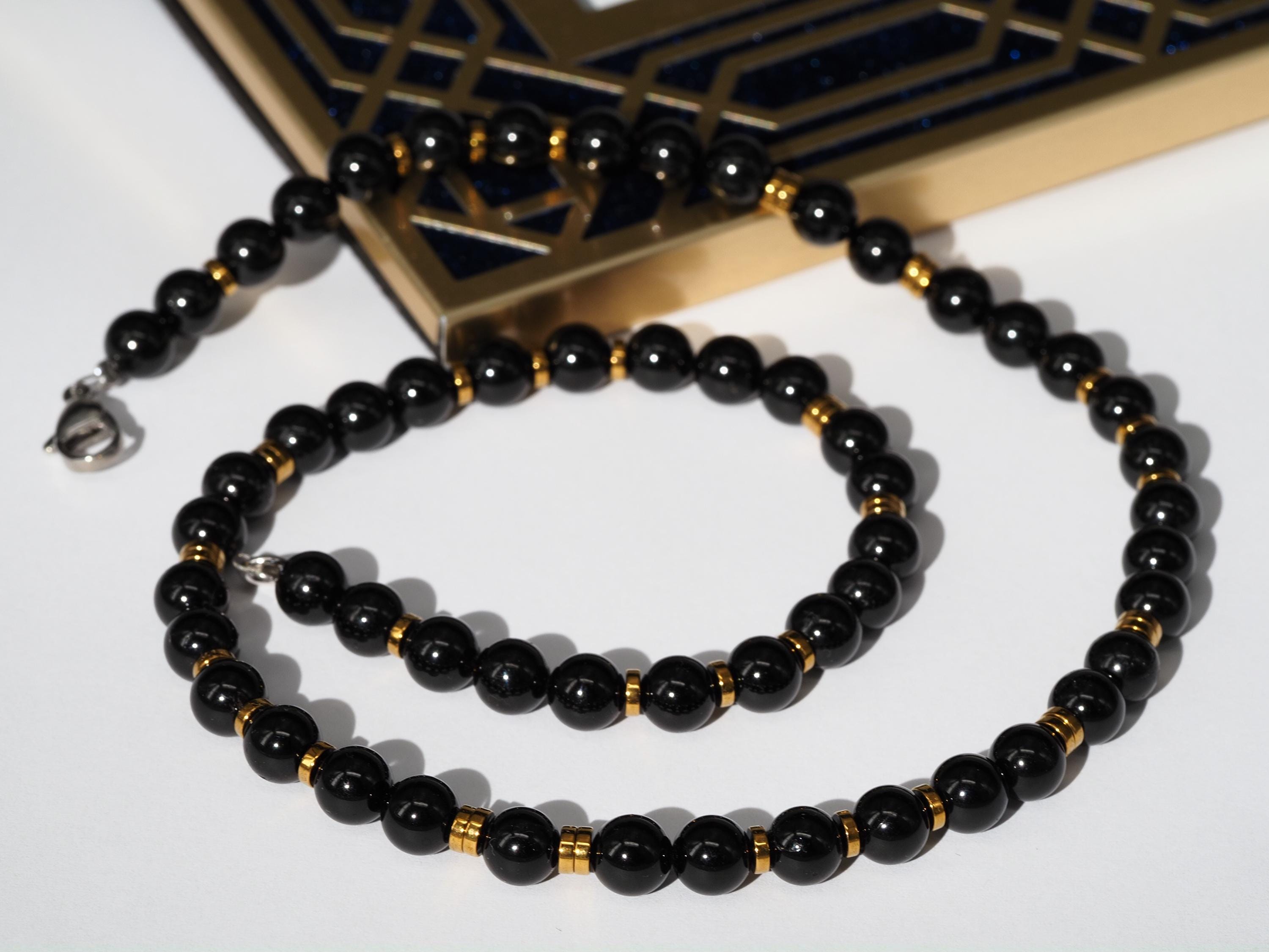 Schwarze Turmalin Kette – edle Edelsteinkette aus natürlichem Schörl Turmalin