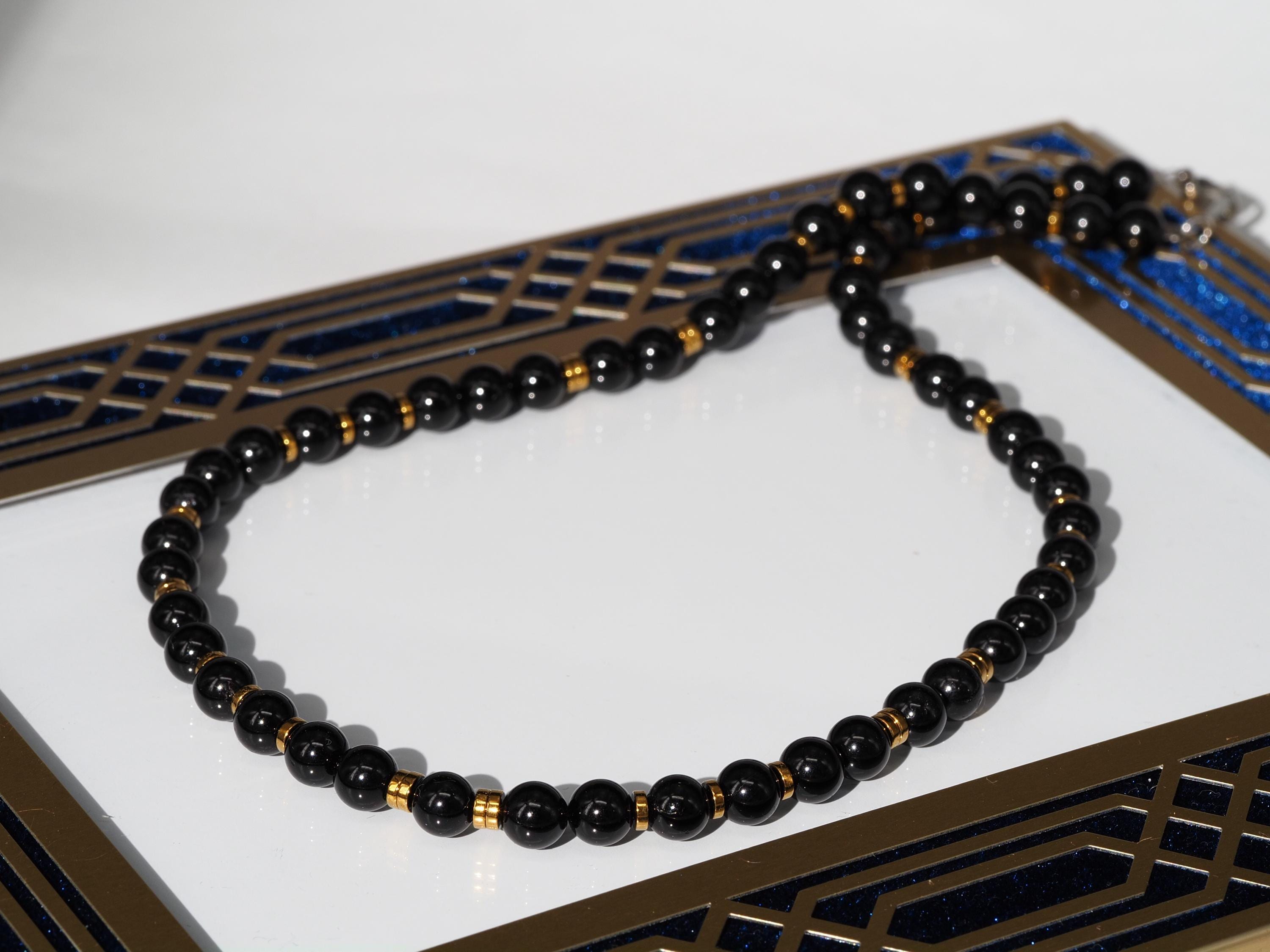 Schwarze Turmalin Kette – edle Edelsteinkette aus natürlichem Schörl Turmalin